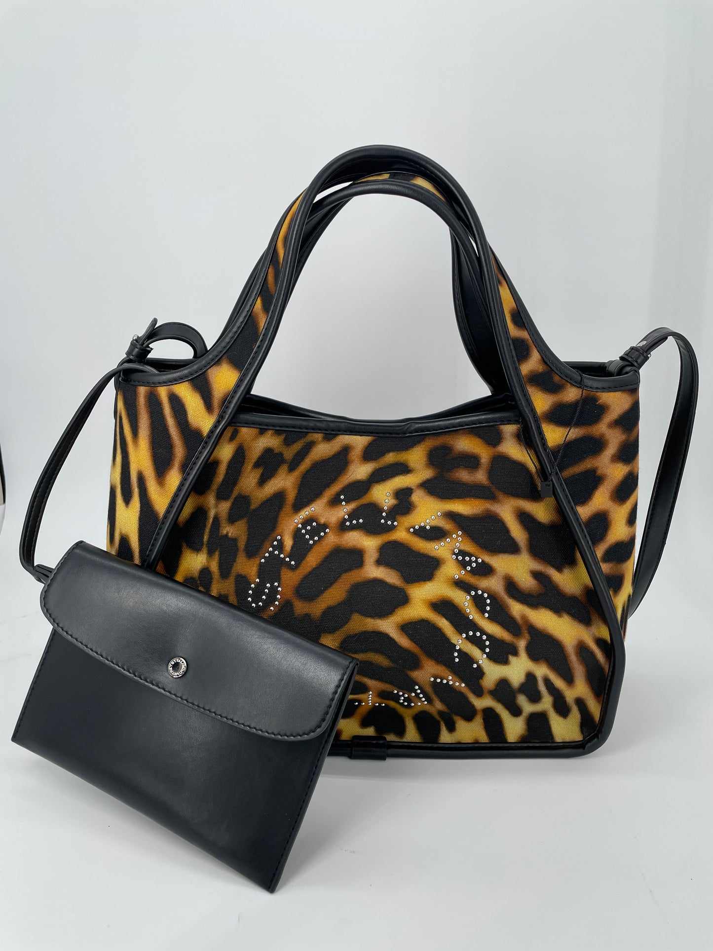 Preloved Stella McCartney Leopard Print Studded Tote Bag