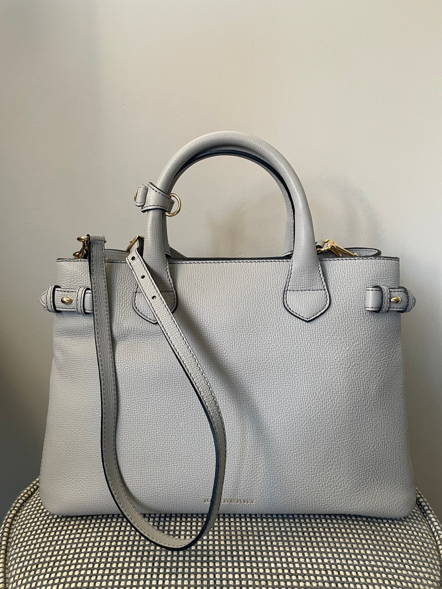 Preloved Burberry Banner Two Way Tote Bag, Medium