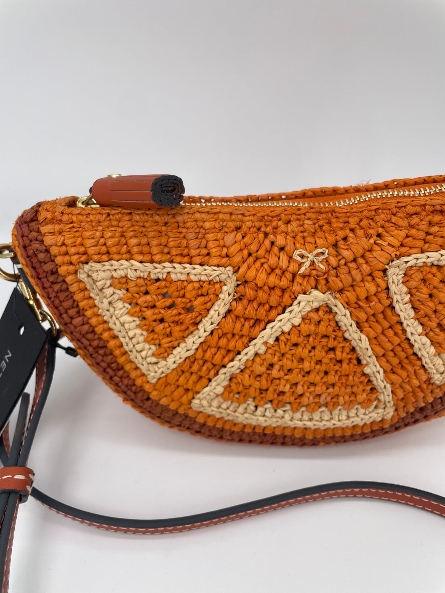 Preloved Anya Hindmarch Raffia Shoulder Bag, Clutch