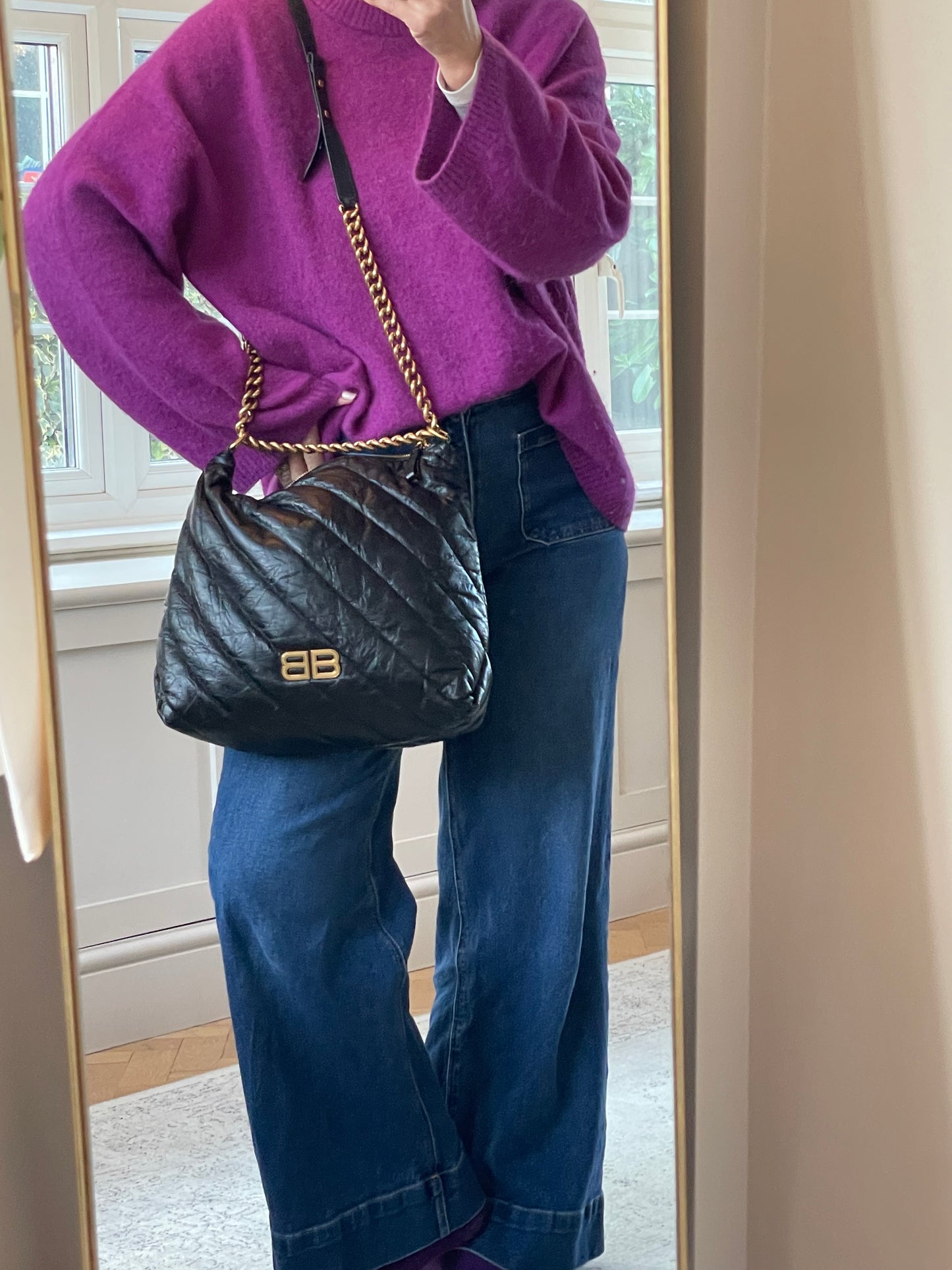 Preloved Balenciaga Quilted Crush Shoulder Bag, Medium