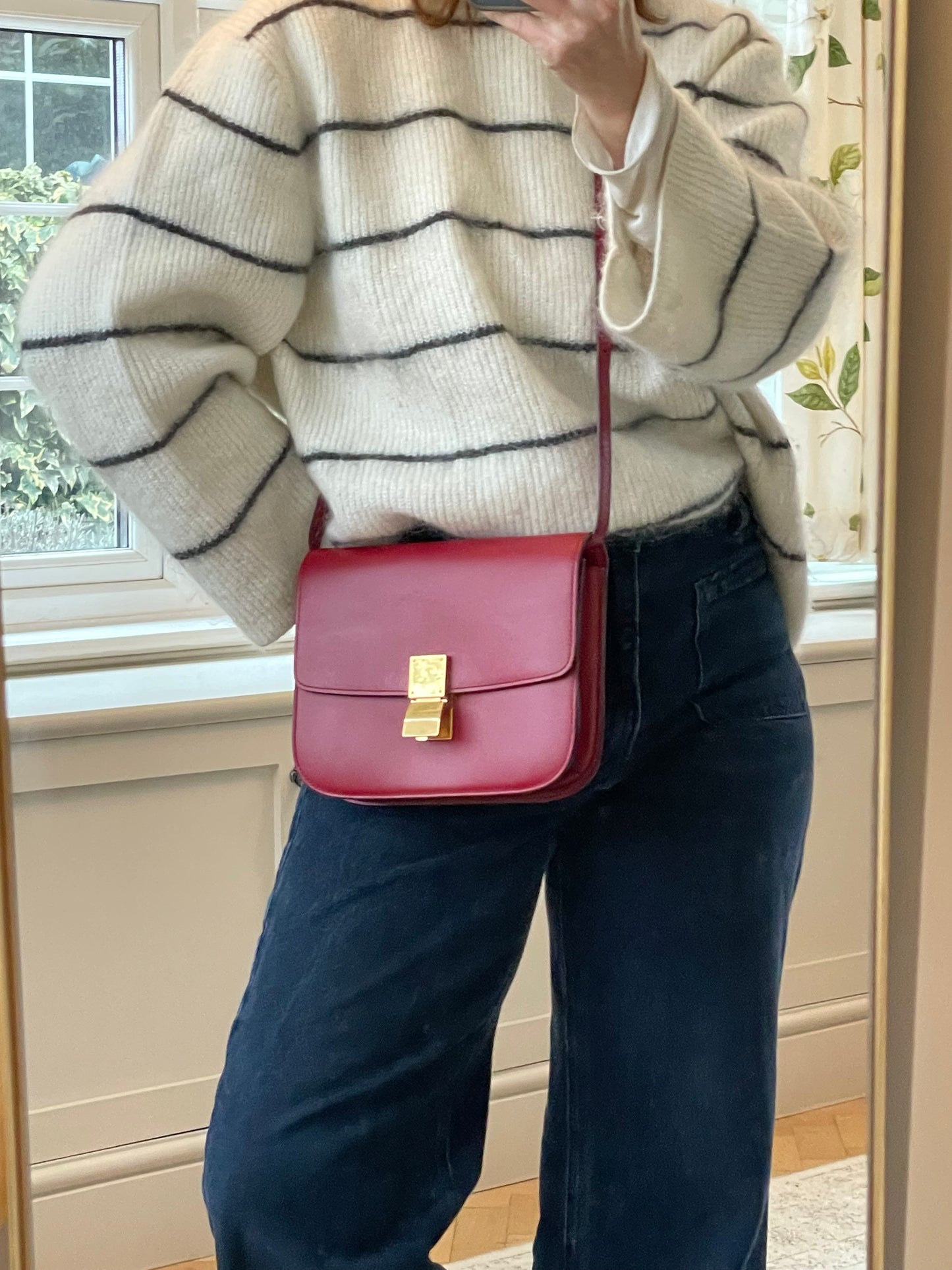 Preloved Celine Classic Box Shoulder Bag, Mesium