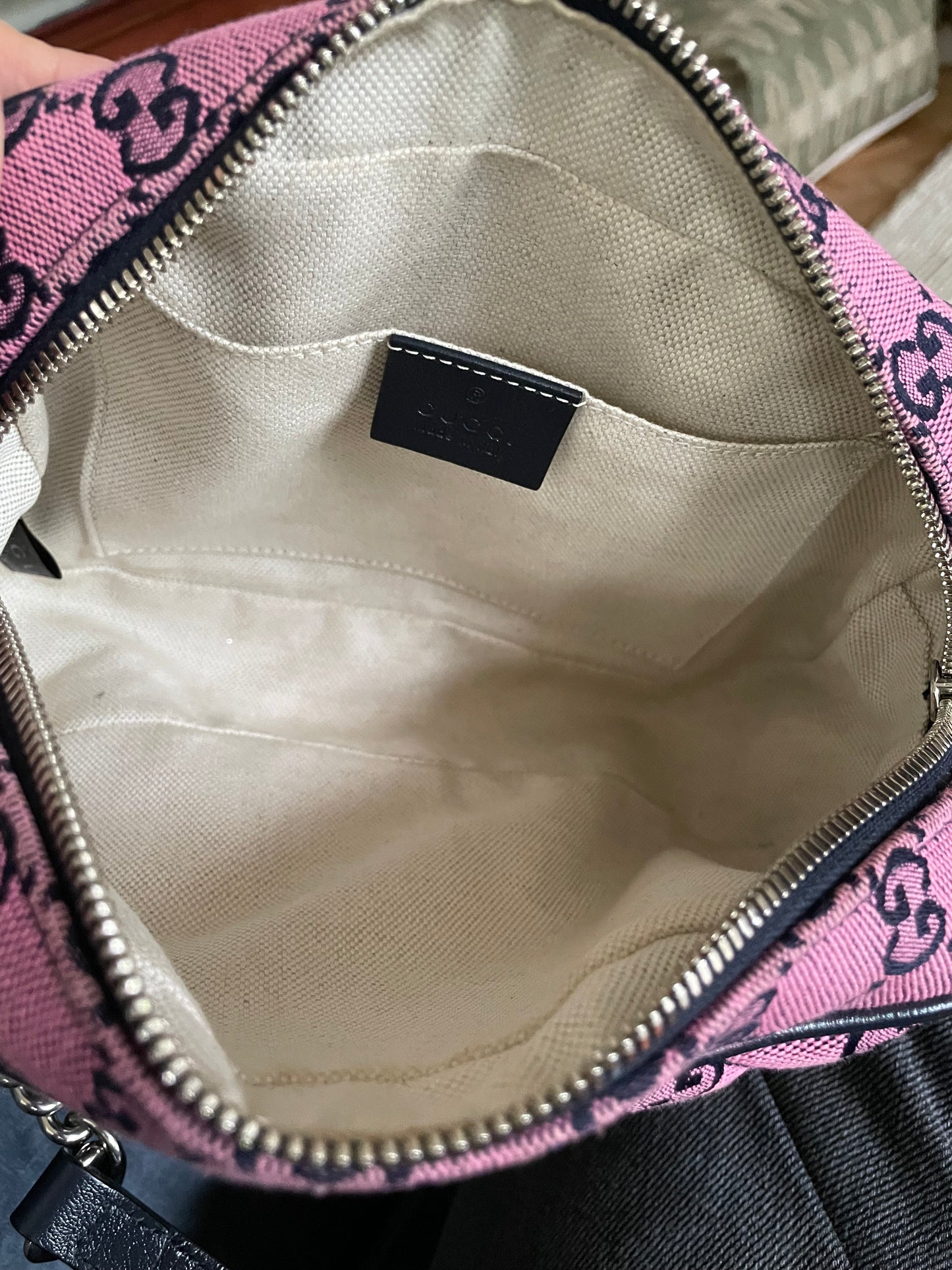 Preloved Gucci Diagonal Quilted Canvas Marmont Camera Bag, Small