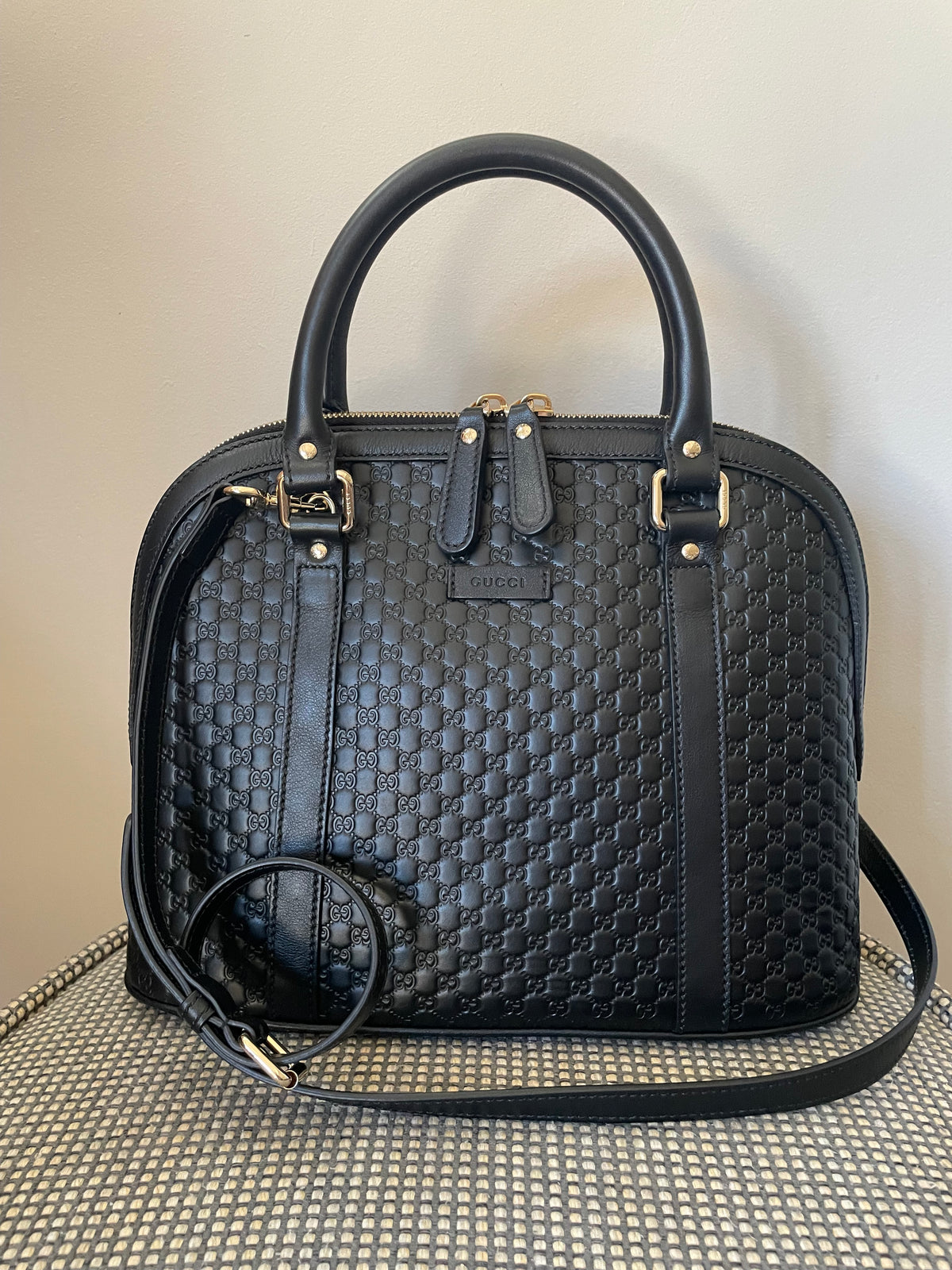 Preloved Gucci Guccissima  Dome Shoulder Bag, Medium