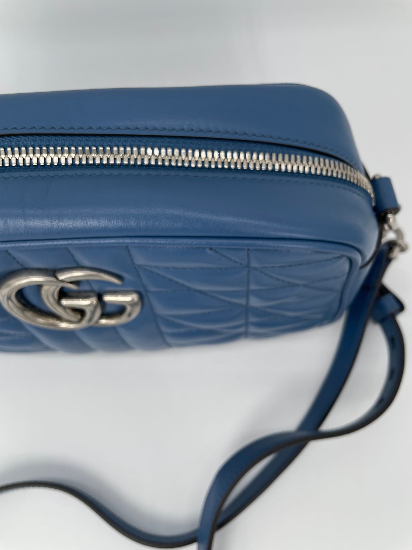 Preloved Gucci Quilted Leather Geometric Marmont Crossbody Bag, Small
