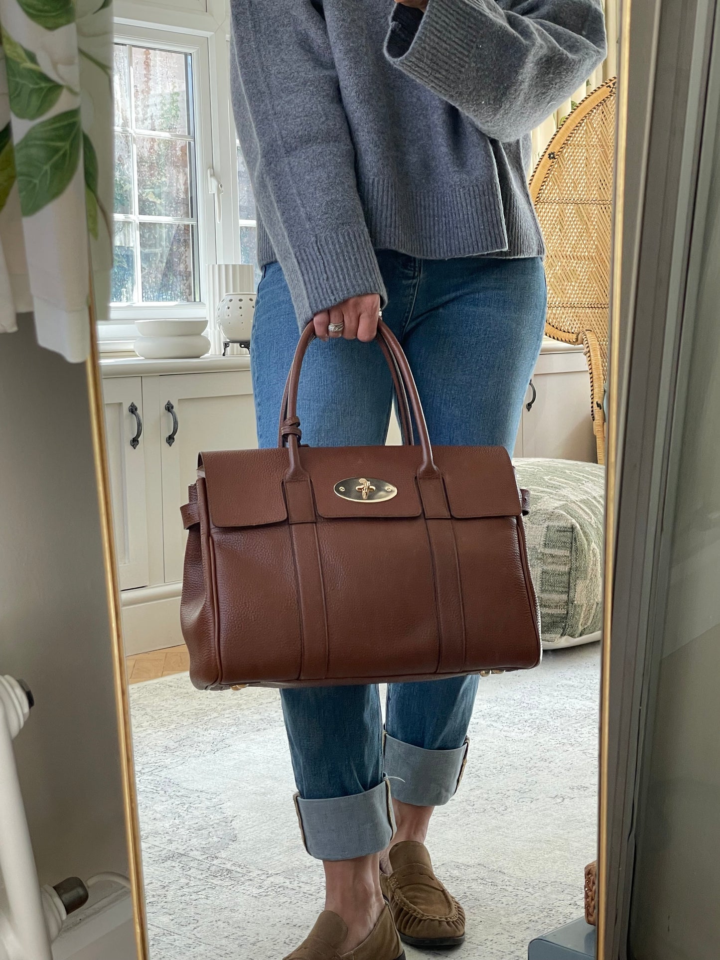 Preloved Mulberry Bayswater Satchel, Large