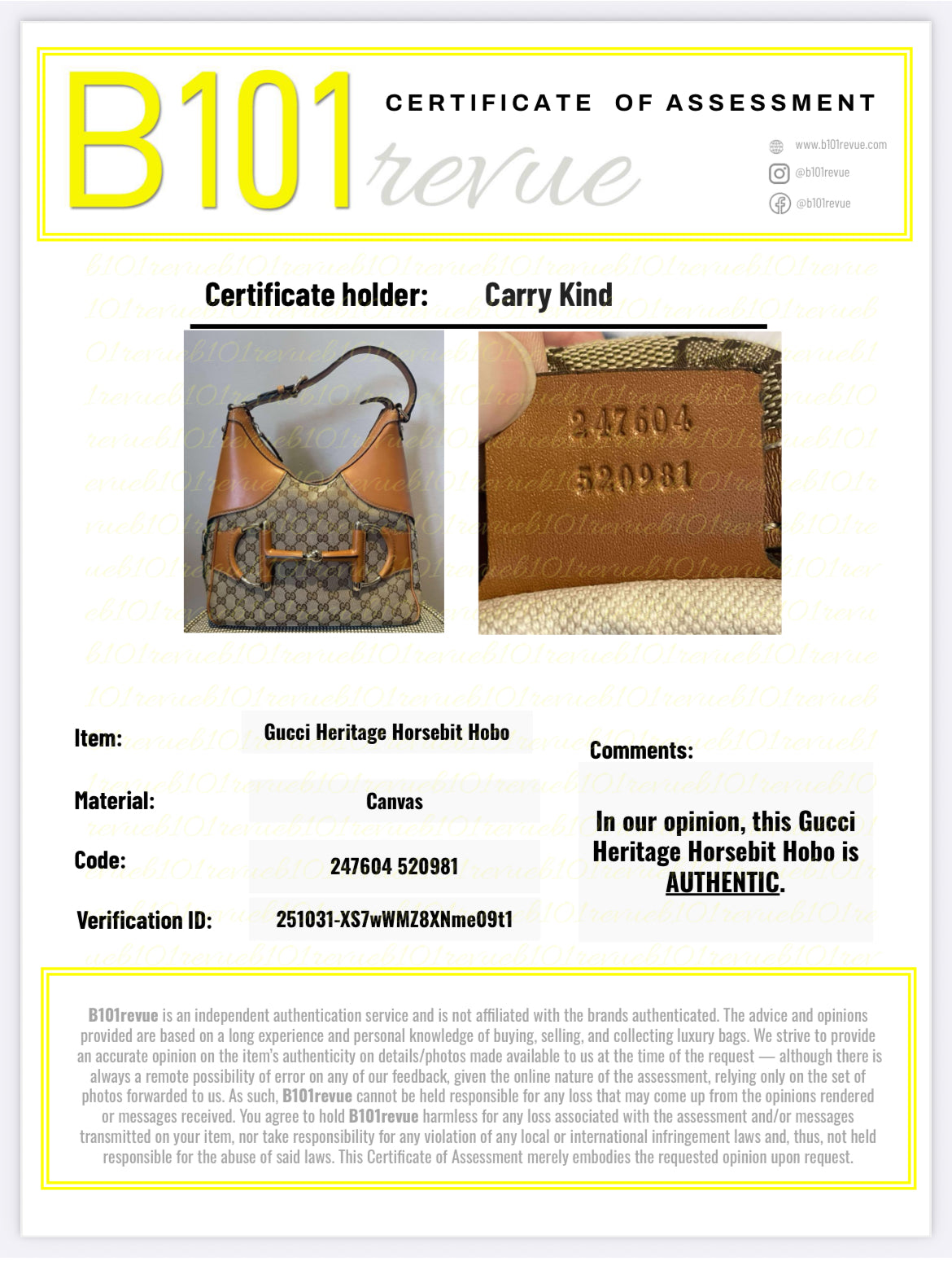 Preloved Gucci GG Heritage Horsebit Hobo Bag