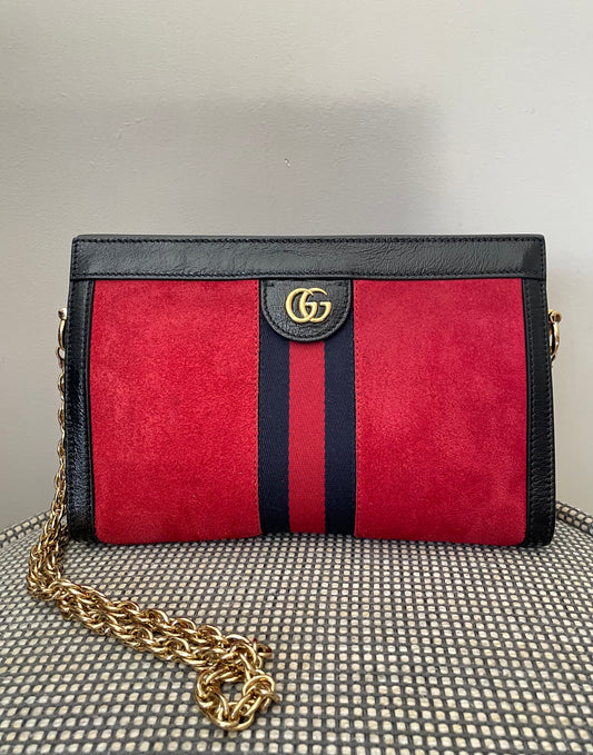 Preloved Gucci GG Web Ophidia Shoulder Bag, Small