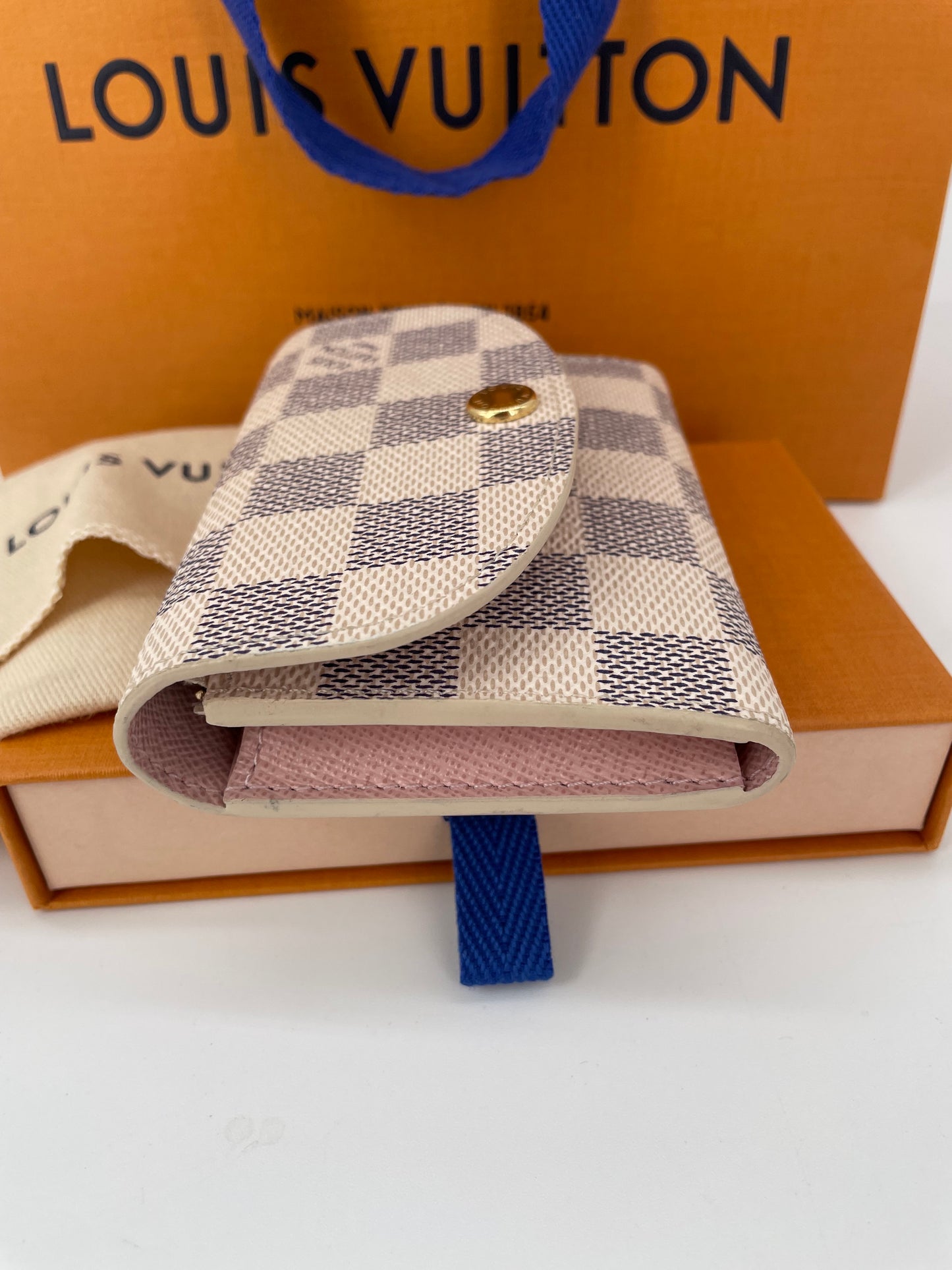 Preloved Louis Vuitton Rosalie Damier Azur Compact Coin Wallet