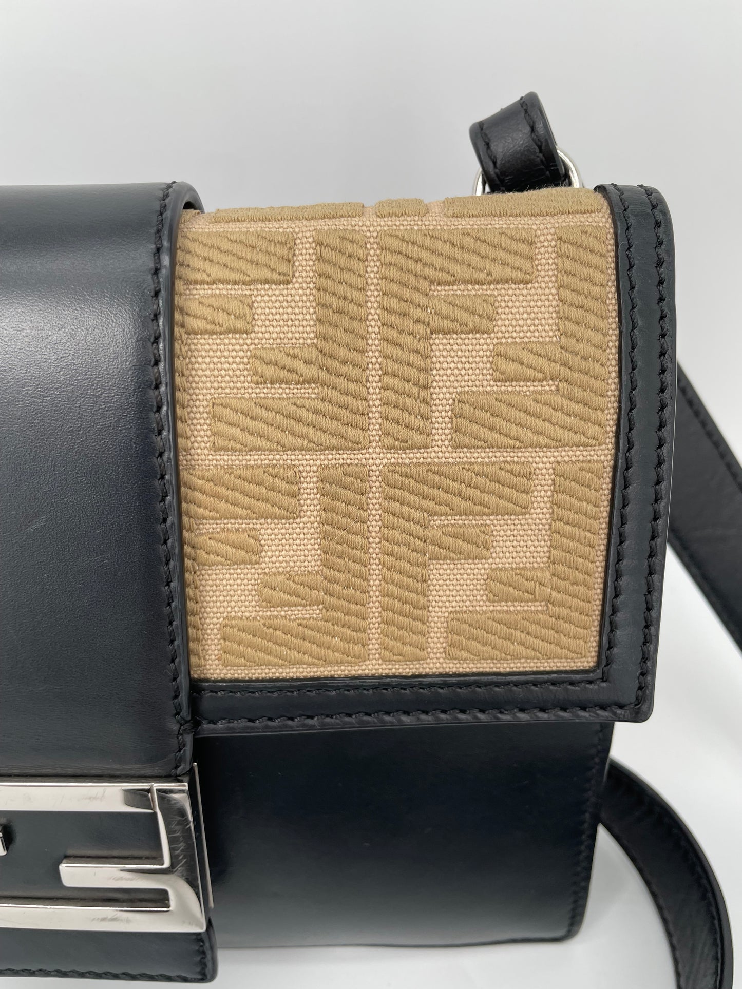 Preloved Fendi Zucca Flat Baguette Crossbody Bag