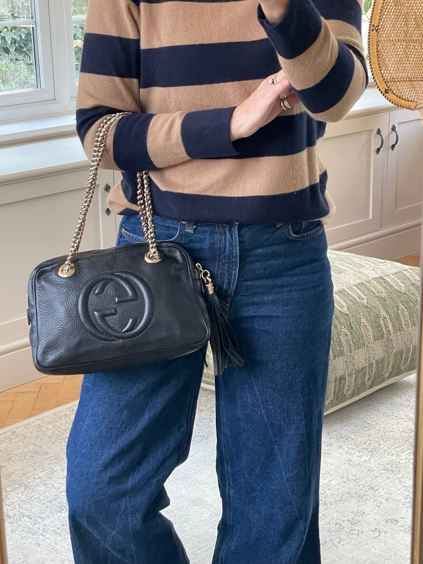 Preloved Gucci Chain Bowling Bag, Small