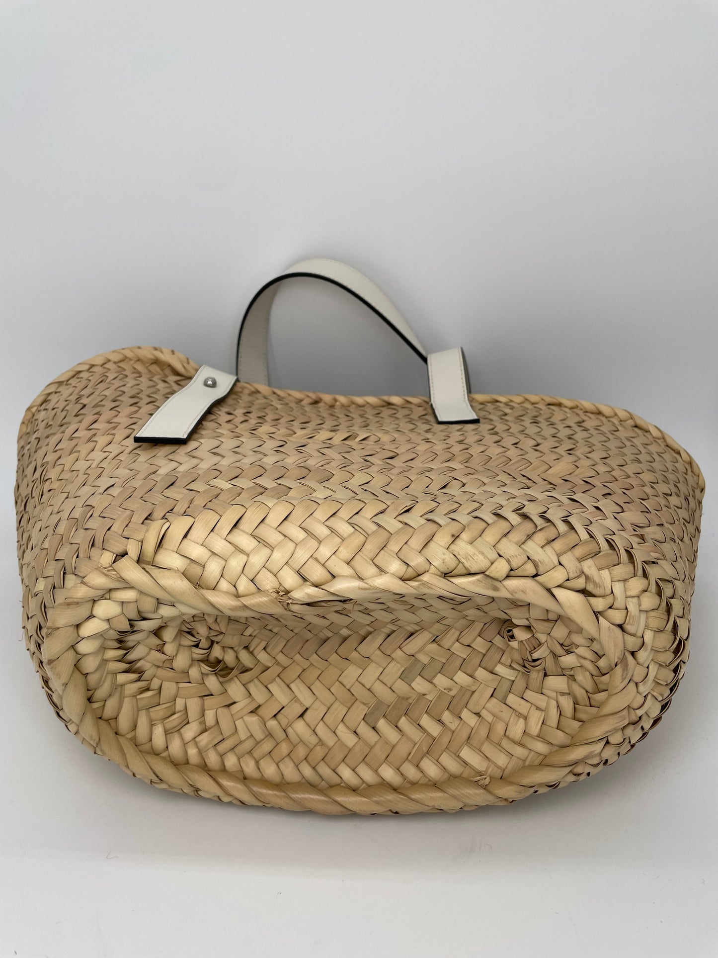 Preloved Loewe Raffia Basket Bag, Medium