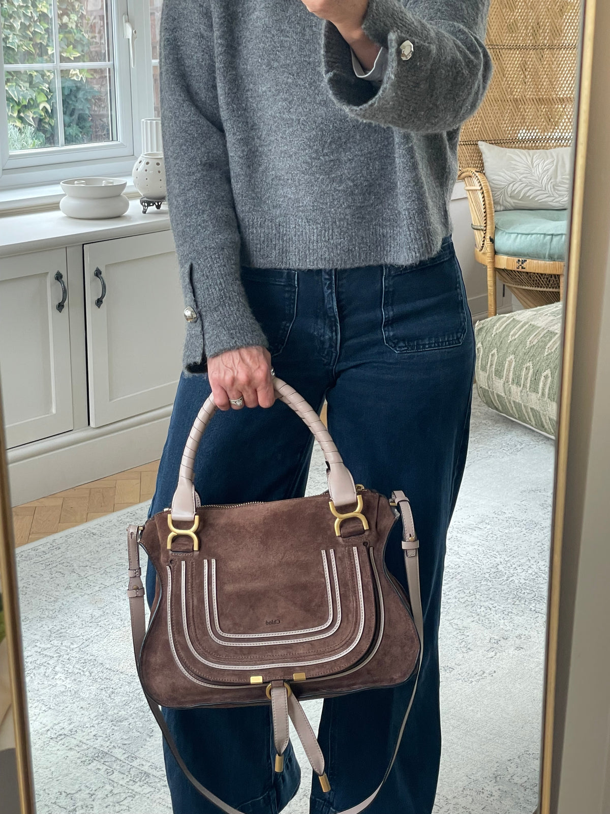 Preloved Chloe Marcie Two Handle Satchel Bag with Long Strap