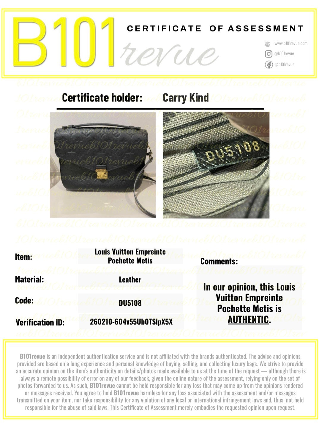 Preloved Louis Vuitton Empreinte Metis Crossbody Bag