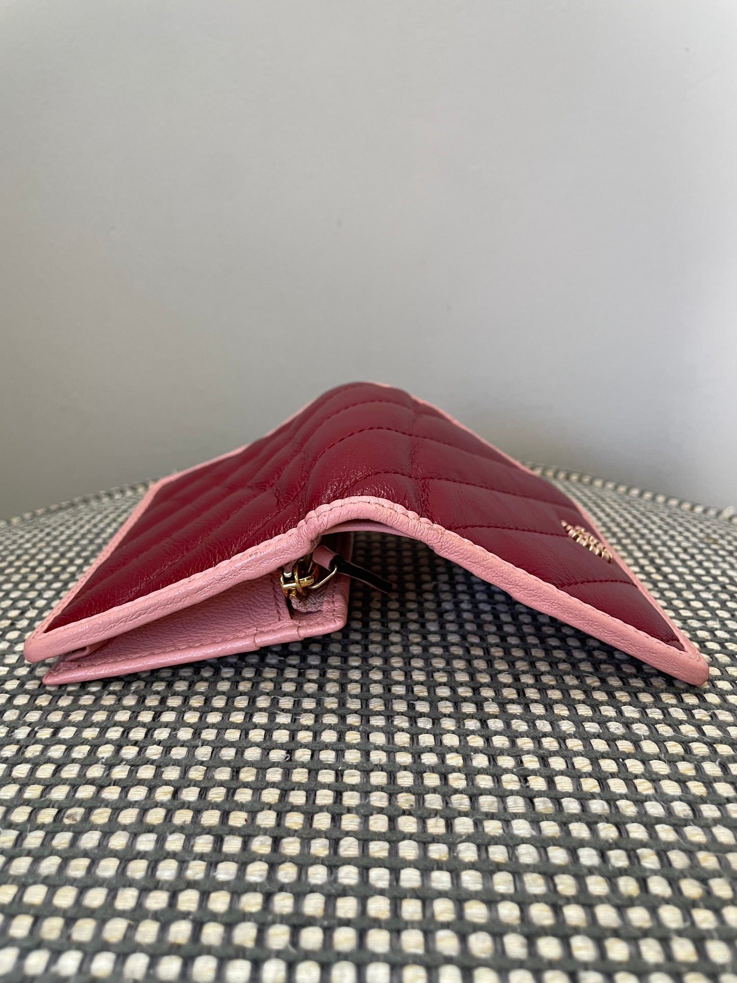 Preloved Gucci Matelasse Diagonal Torchon GG Marmont Card Wallet