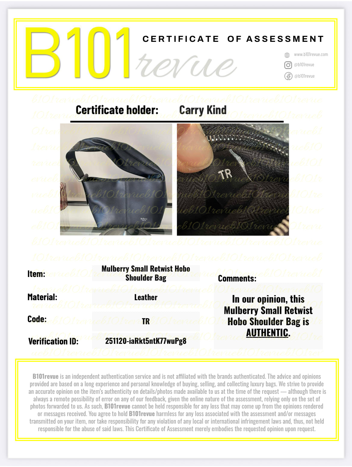 Preloved Mulberry Retwist Shoulder Bag, Small