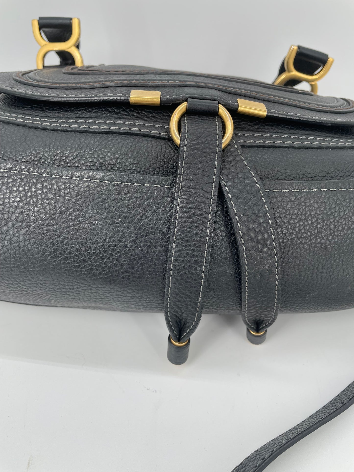 Preloved Chloe Marcie Satchel with long strap, Medium