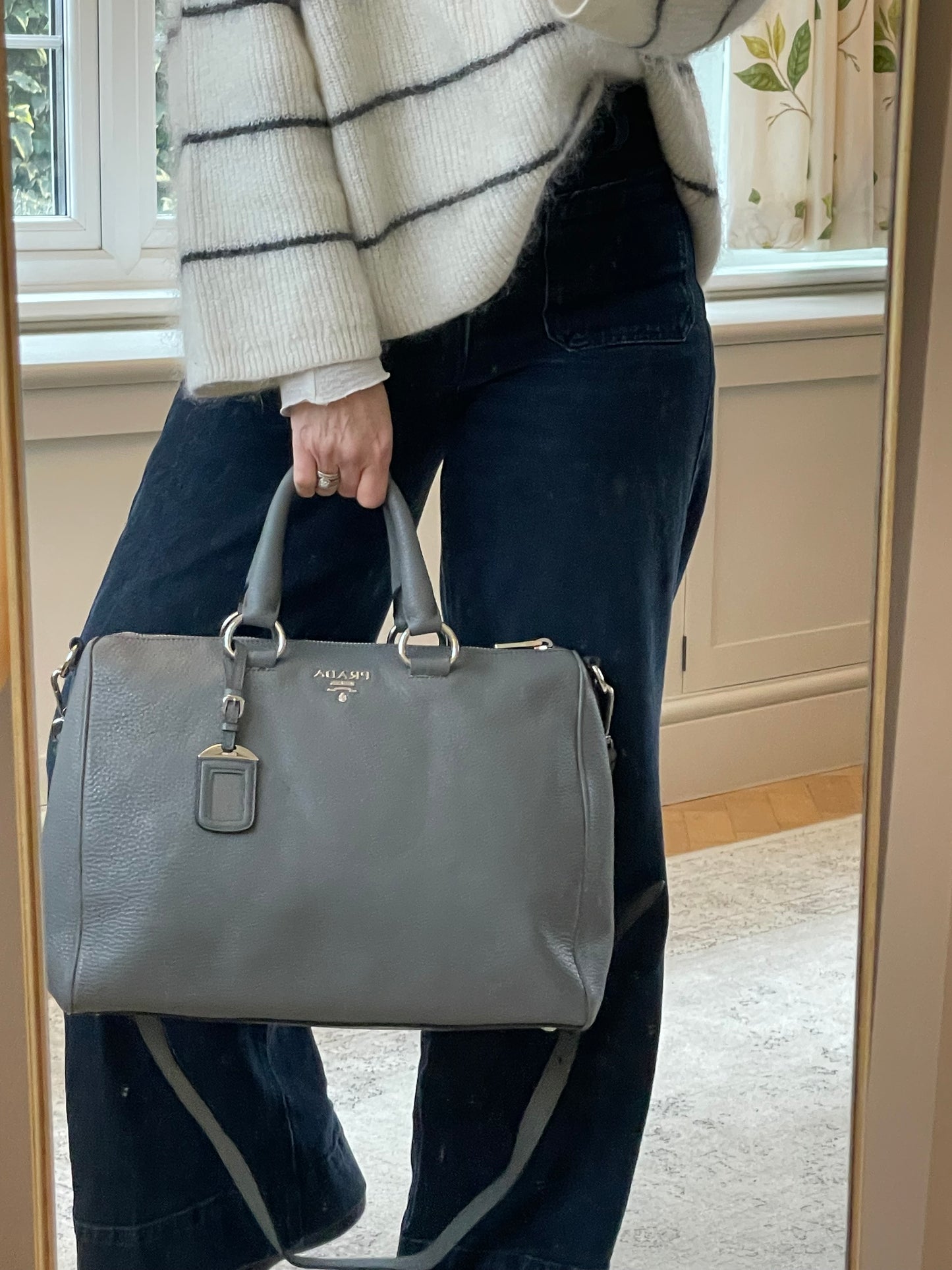 Preloved Prada Vitello Phenix Two Way Tote Bag, Large