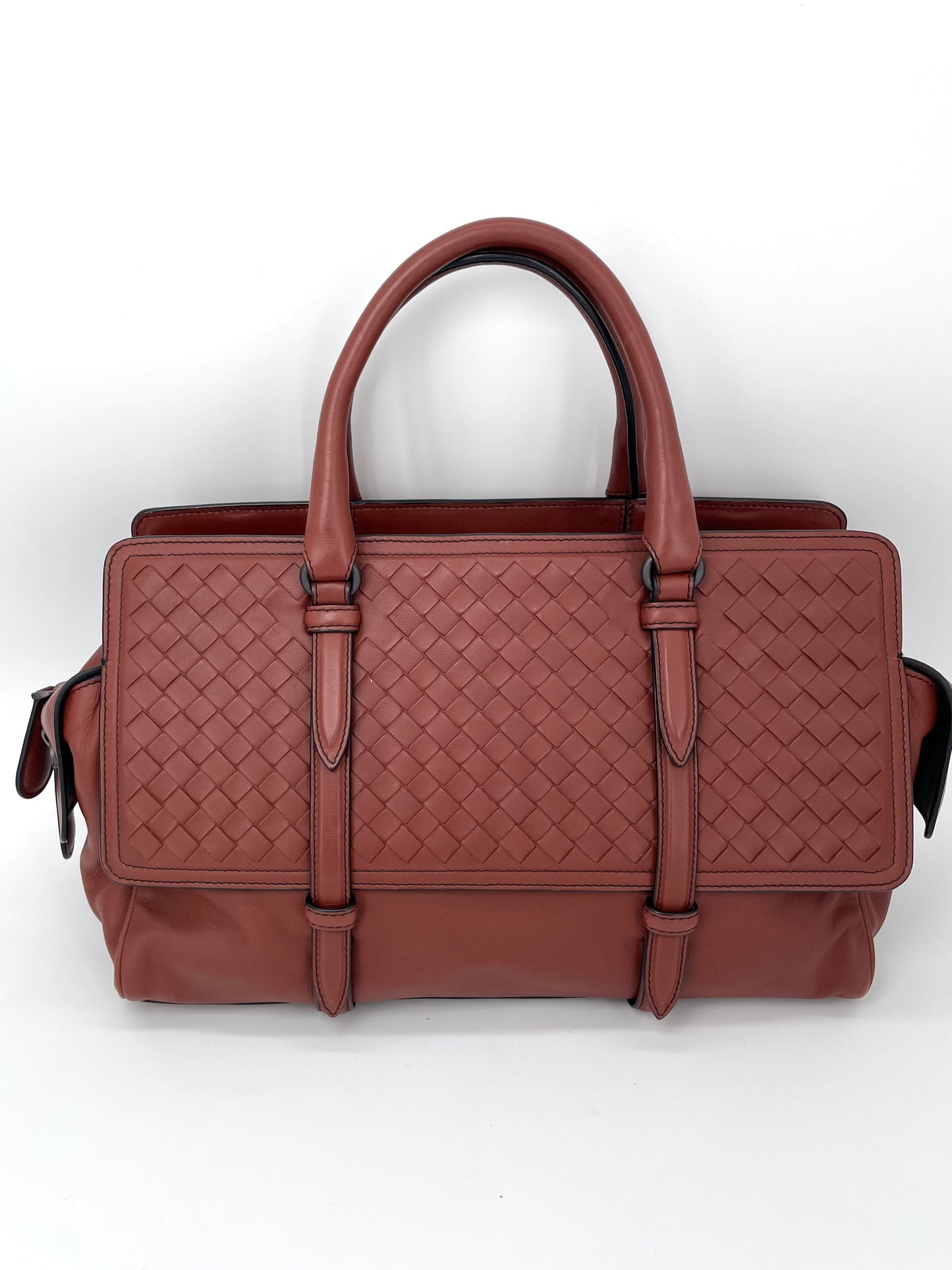 Preloved Bottega Veneta Nappa Intrecciato Monaco Satchel, Medium