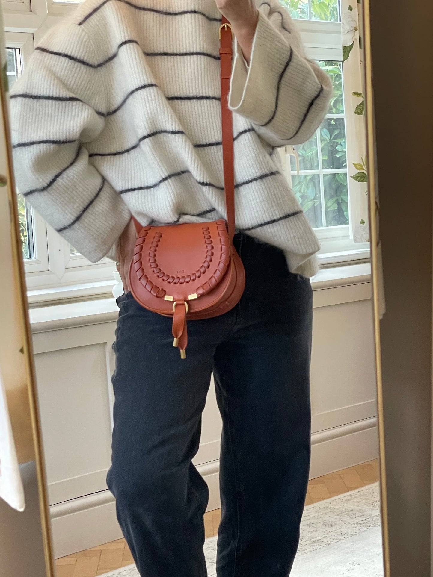 Preloved Chloe Marcie Oversized Stitched Crossbody Bag, Small