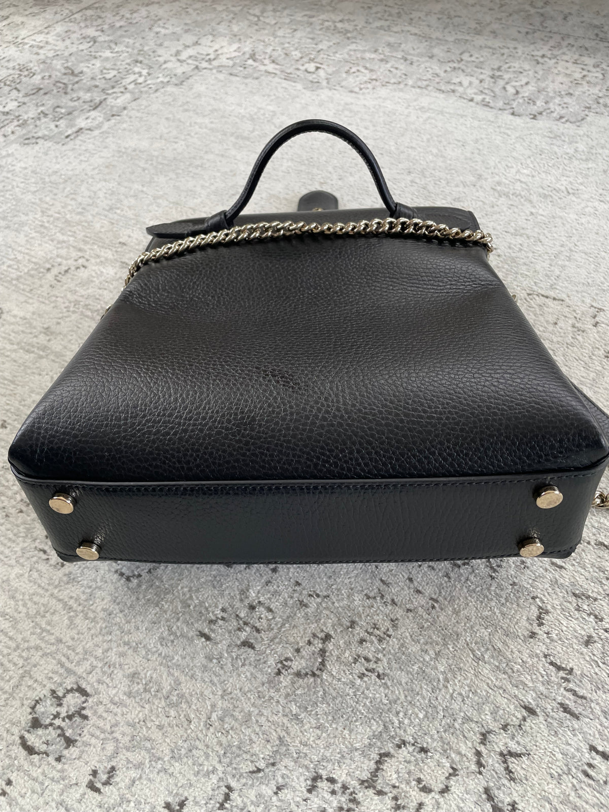 Preloved Gucci Dollar Interlocking Top Handled Shoulder Bag, Medium