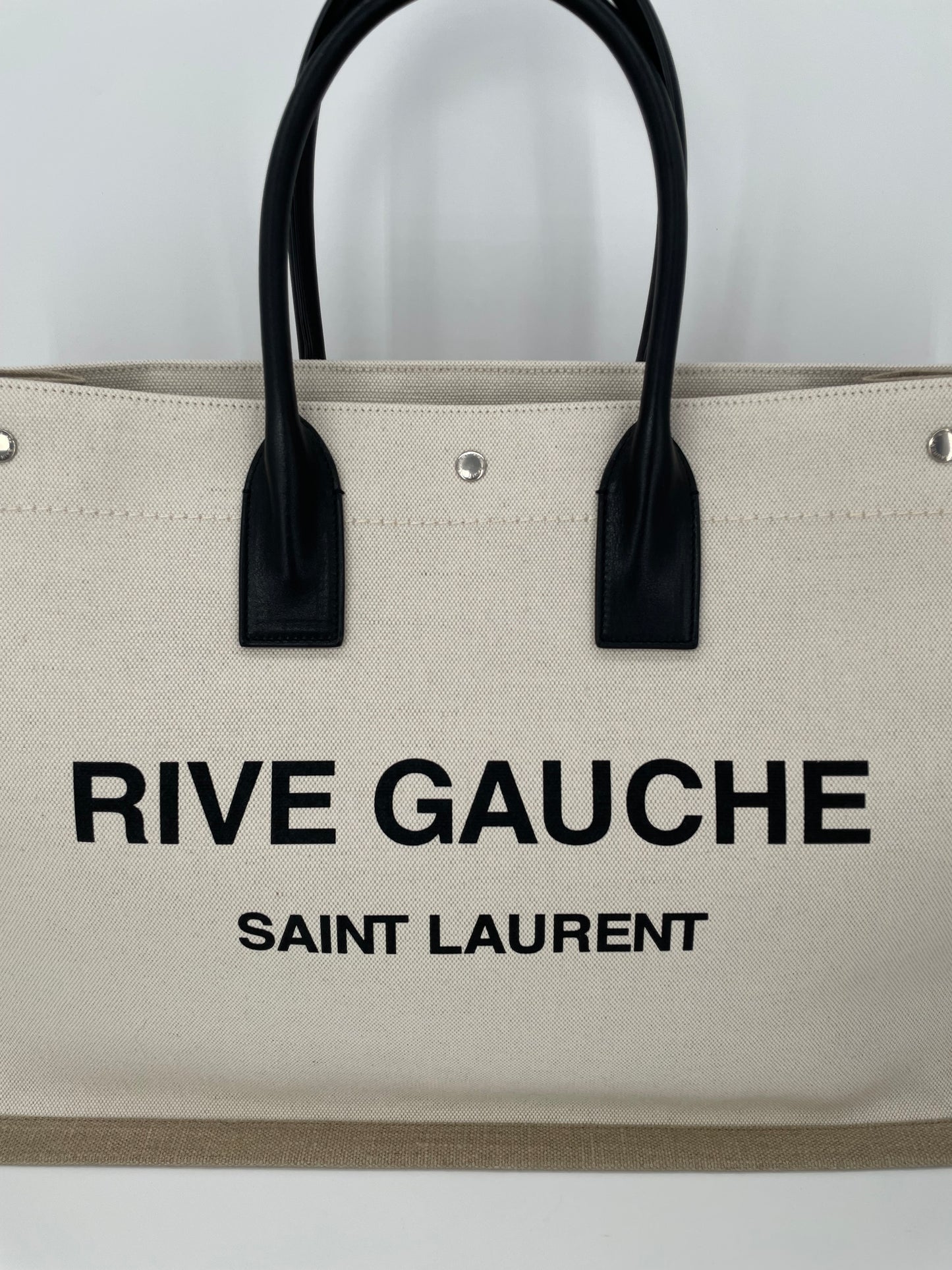 Preloved Yves Saint Laurent Rive Gauche Linen Tote Bag, Large