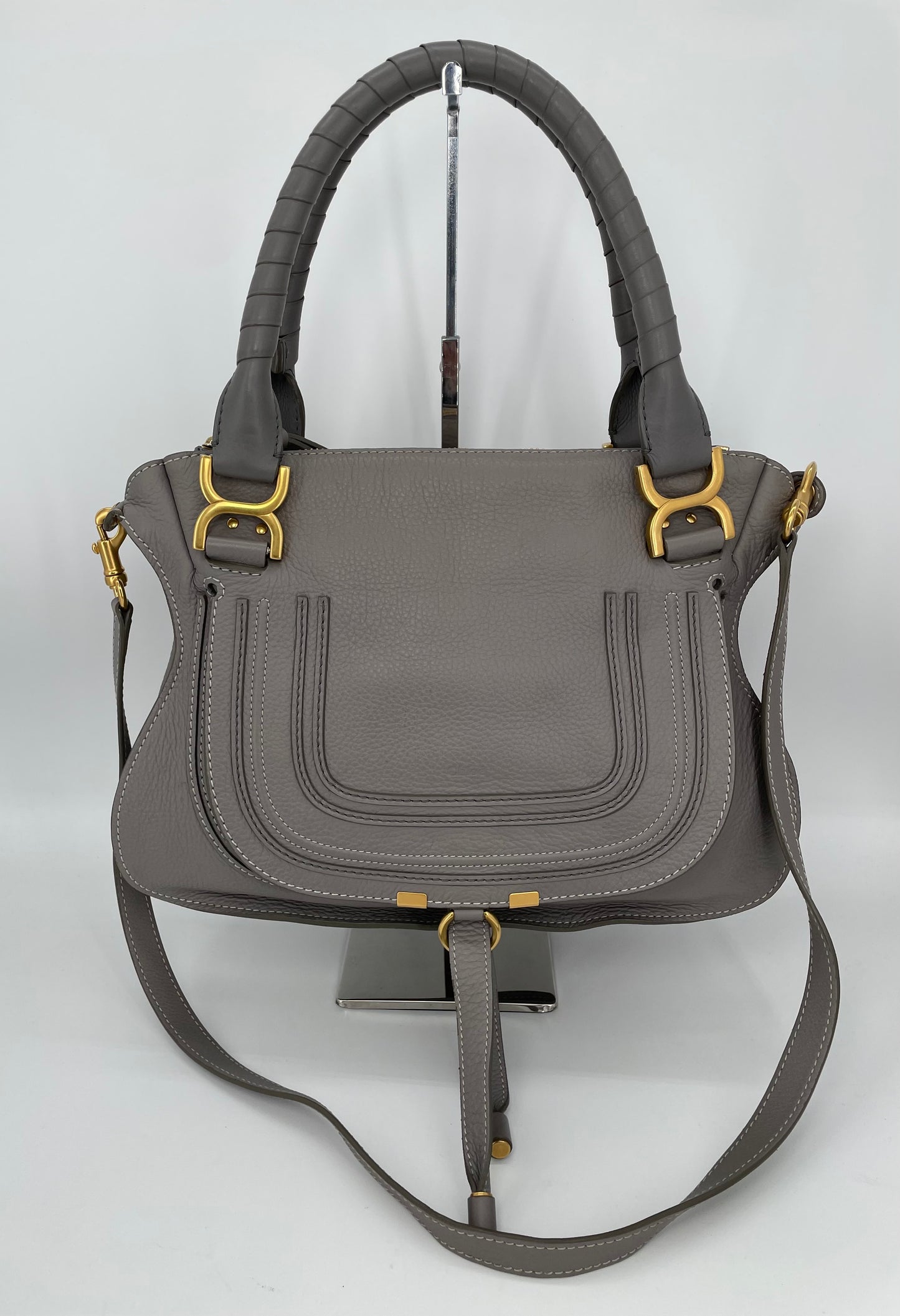 Preloved Chloe Marcie Two Handle Satchel Bag with Long Strap