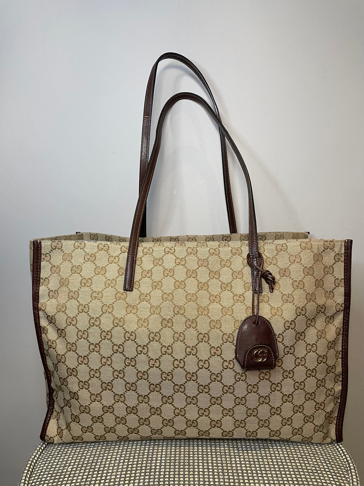 Preloved Gucci Londres Tote Bag, Large