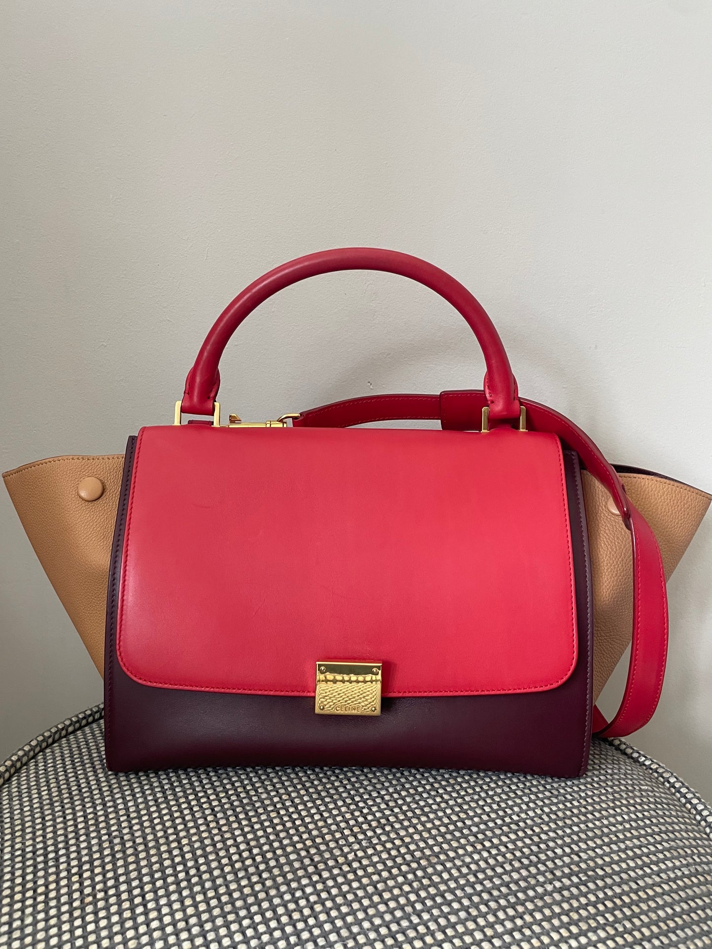 Preloved Celine Trapeze Satchel Bag, Small