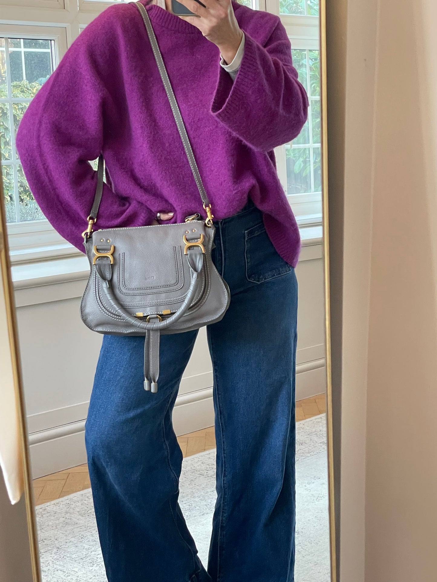 Preloved Chloe Marcie Satchel Bag with Long Strap, Small