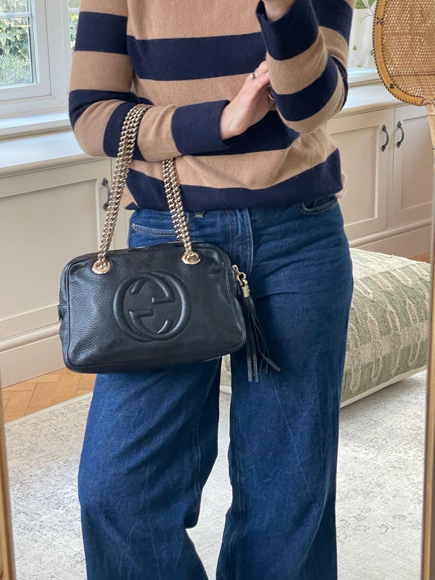 Preloved Gucci Chain Bowling Bag, Small