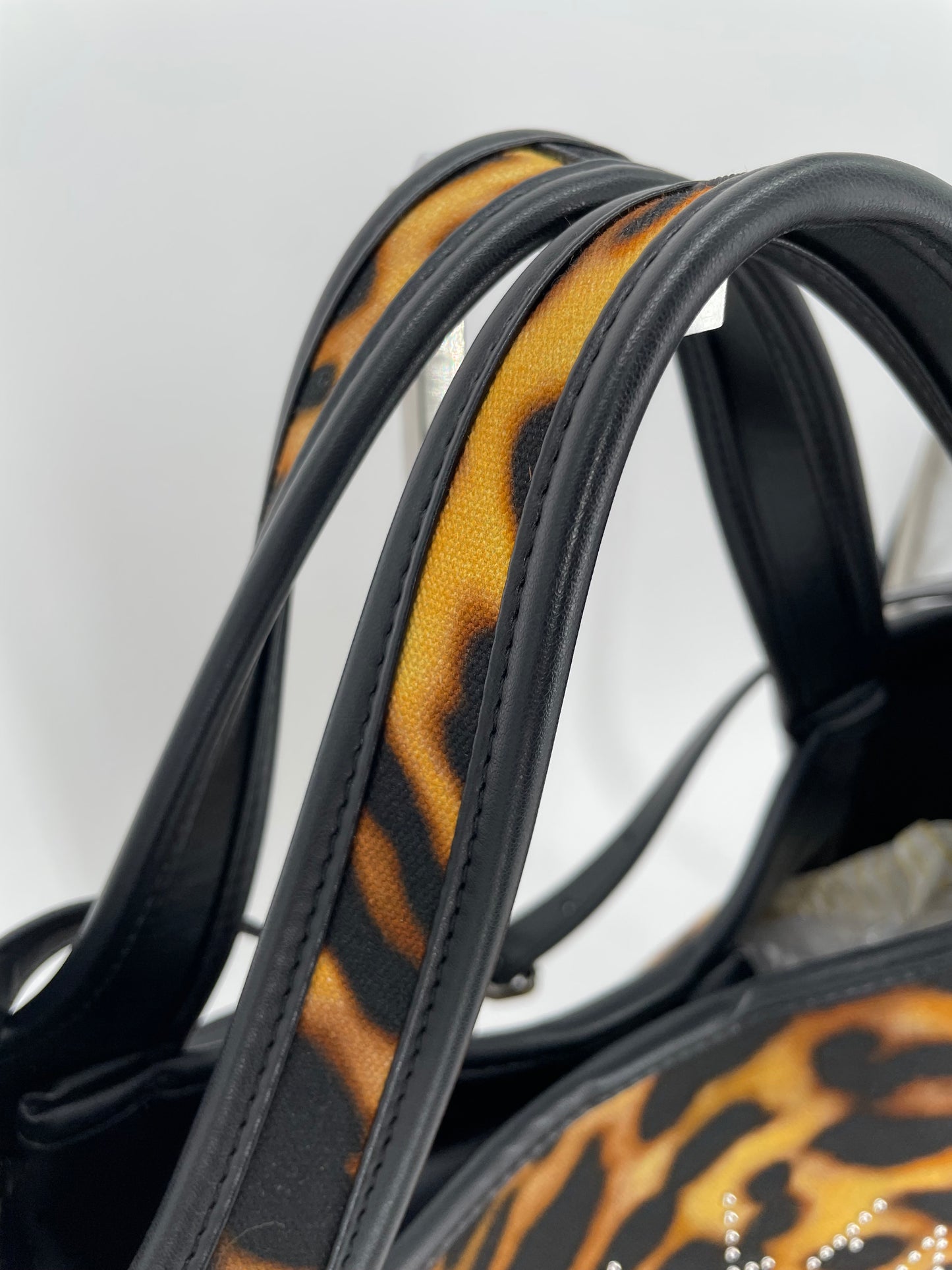 Preloved Stella McCartney Leopard Print Studded Tote Bag