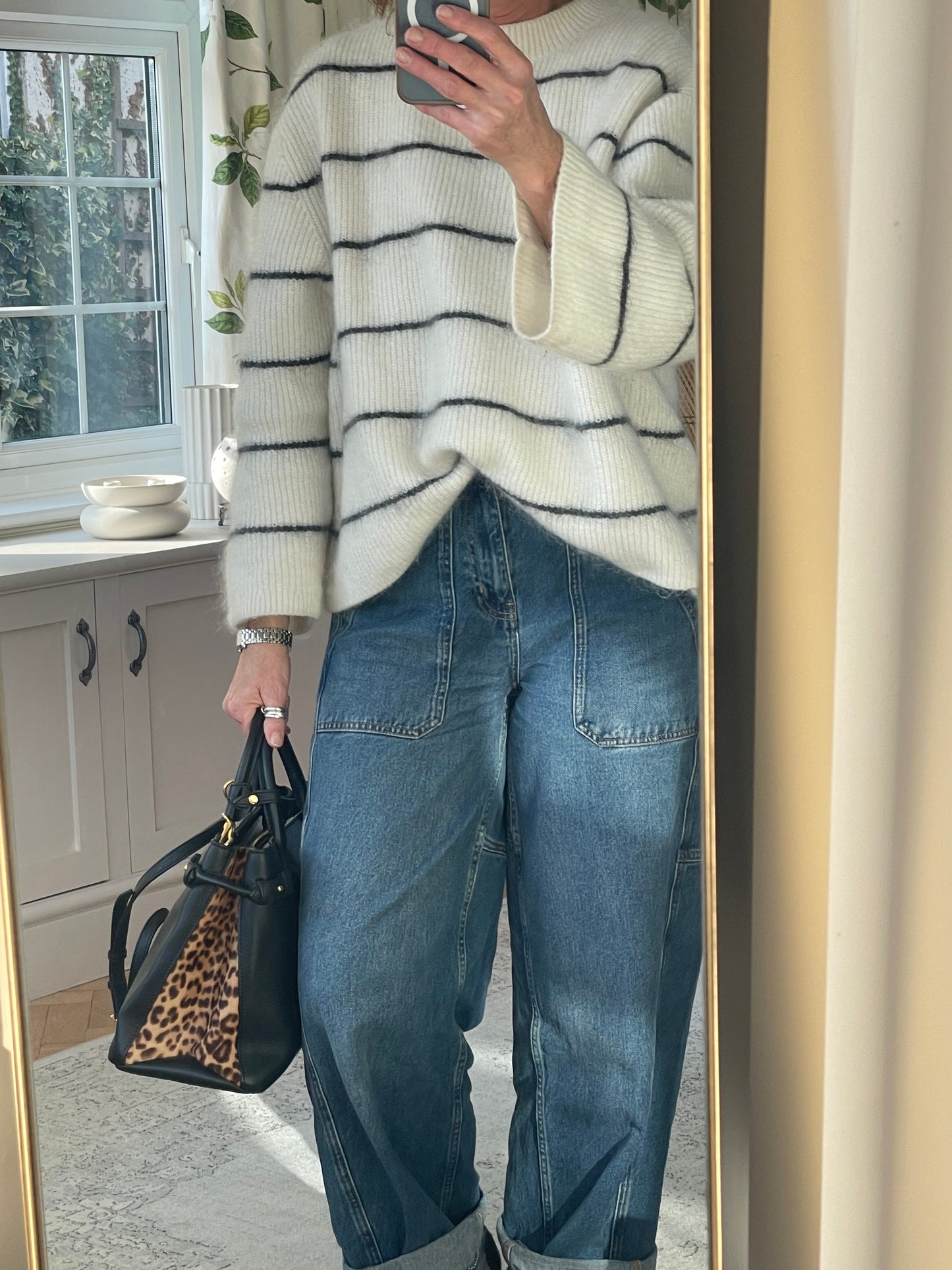 Preloved Burberry Banner Two Way Tote Bag, Medium