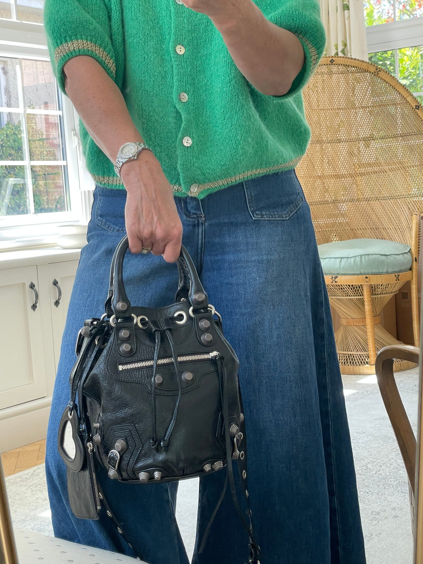 Preloved Balenciaga Agneau Arena Le Cagole Bucket Bag, Small