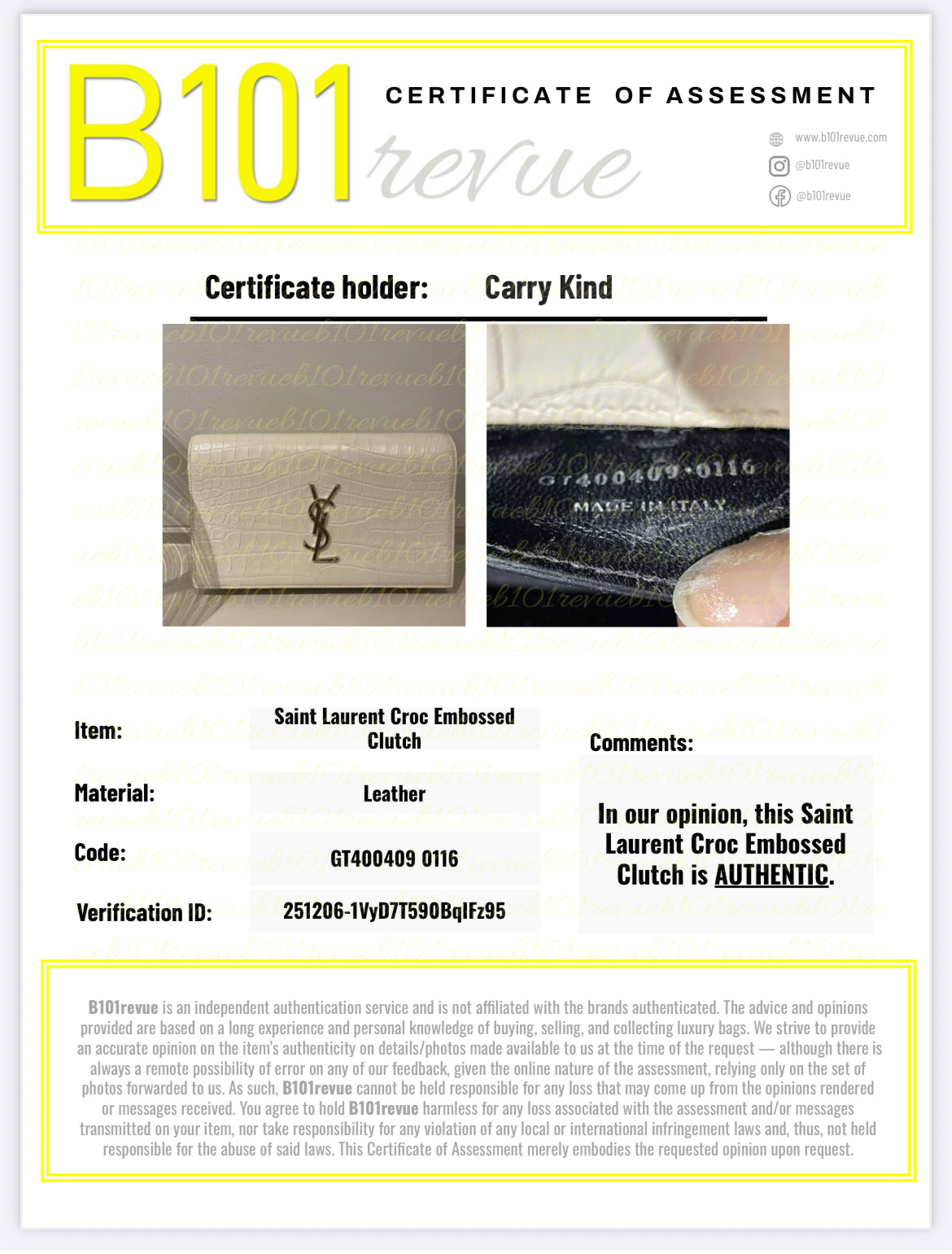 Preloved Saint Laurent Kate Shoulder Bag, Medium