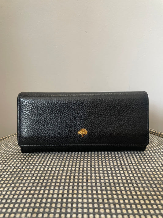 Preloved Mulberry Continental Tree Classic Grain Wallet