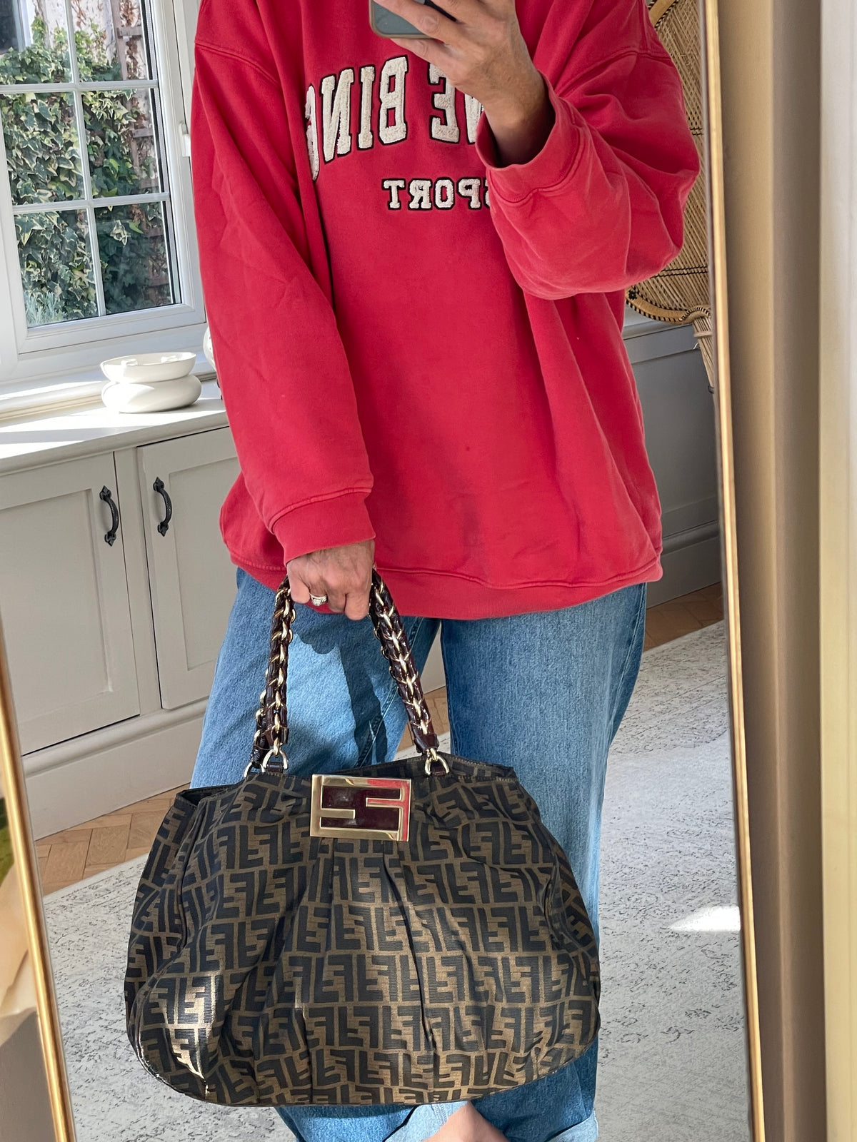Preloved Fendi Zucca Mia Tote Bag, Large