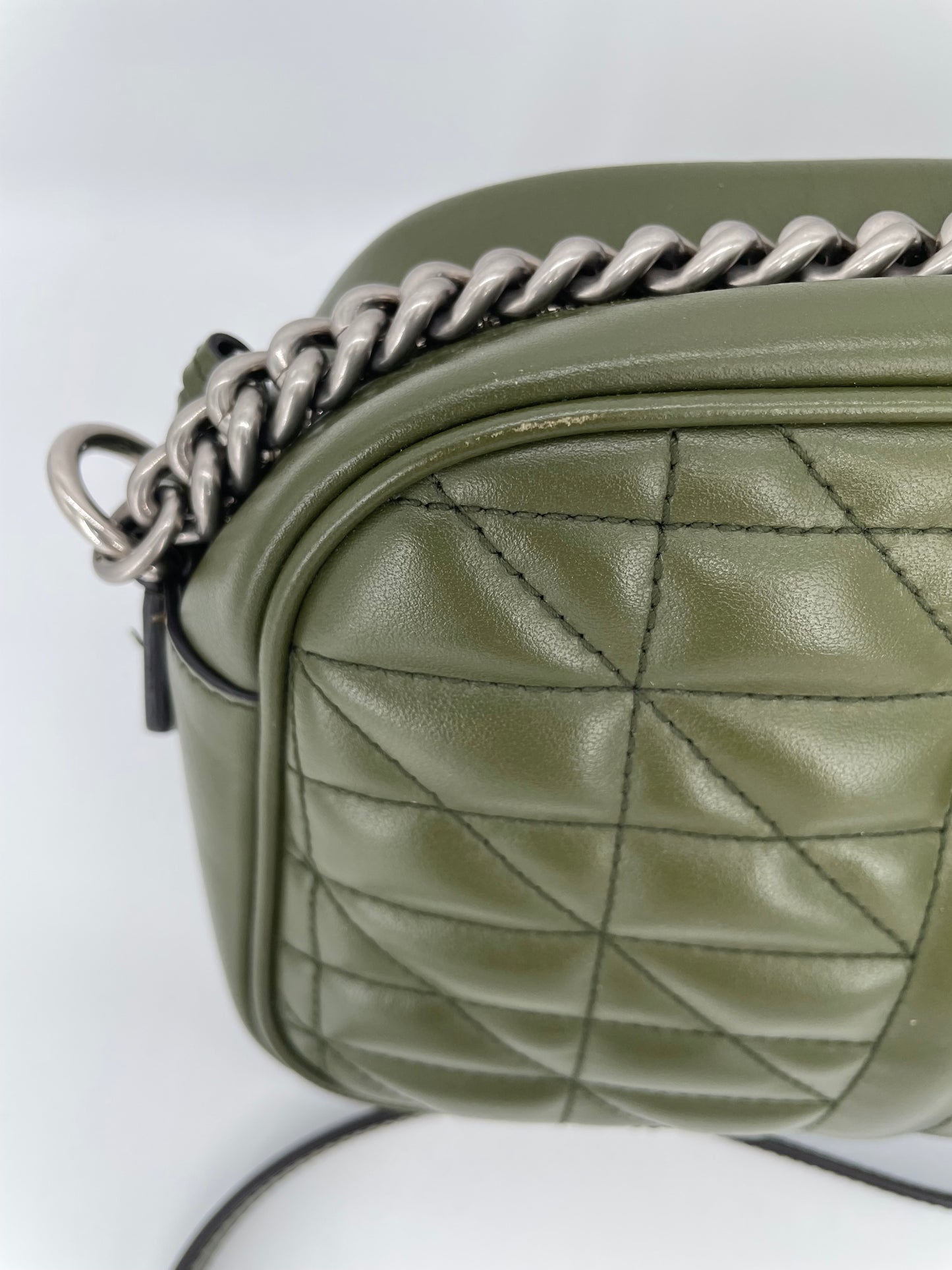 Preloved Gucci Quilted Leather Geometric Marmont Crossbody Bag, Small