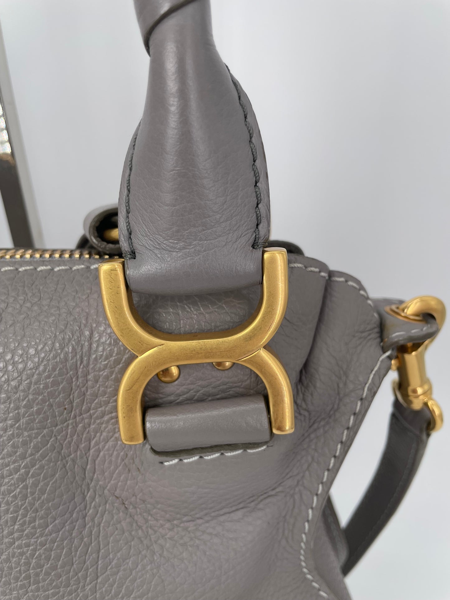 Preloved Chloe Marcie Satchel Bag with Long Strap, Small