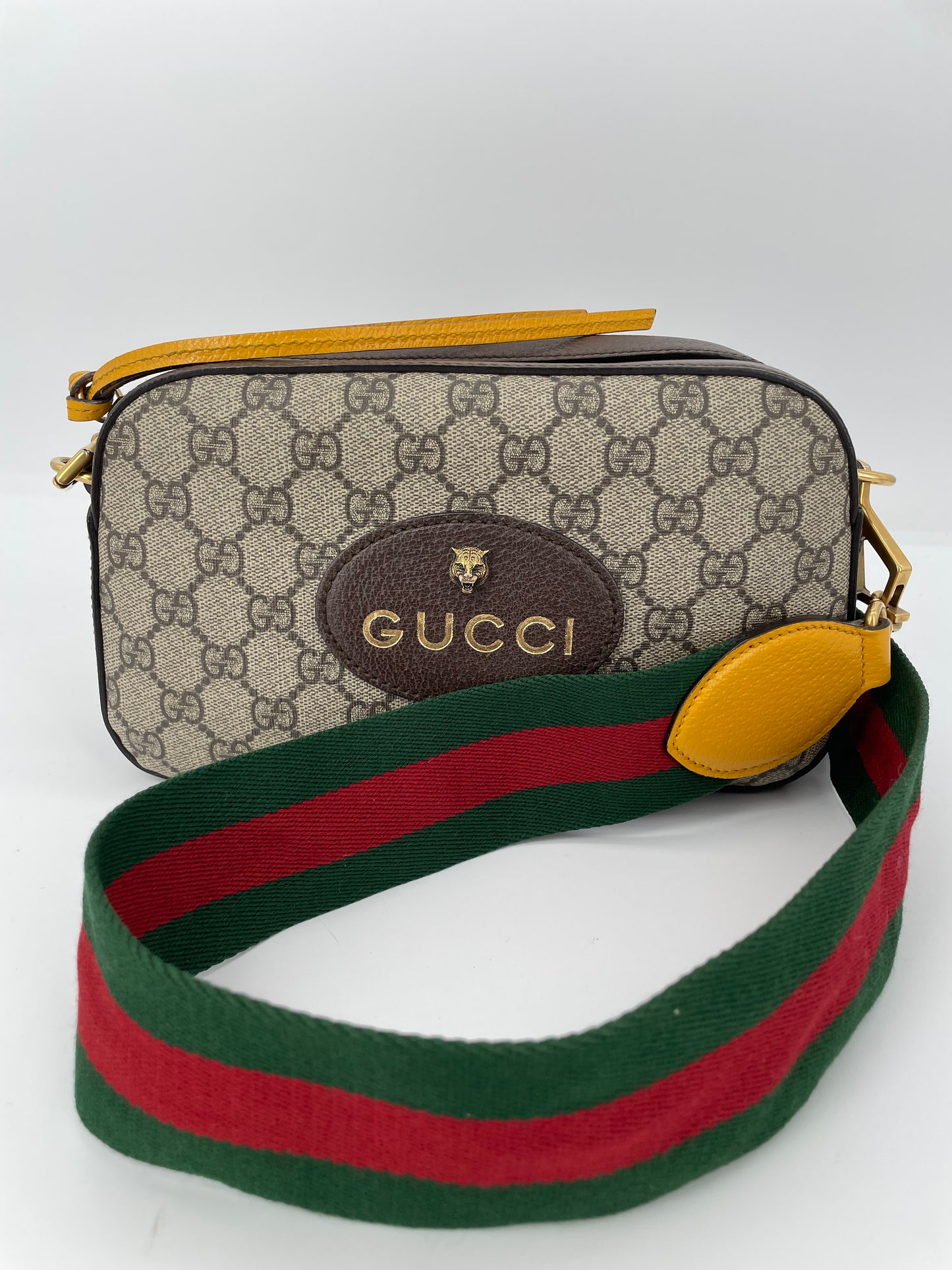 Preloved Gucci GG Supreme Monogram Web Neo Vintage Shoulder Bag
