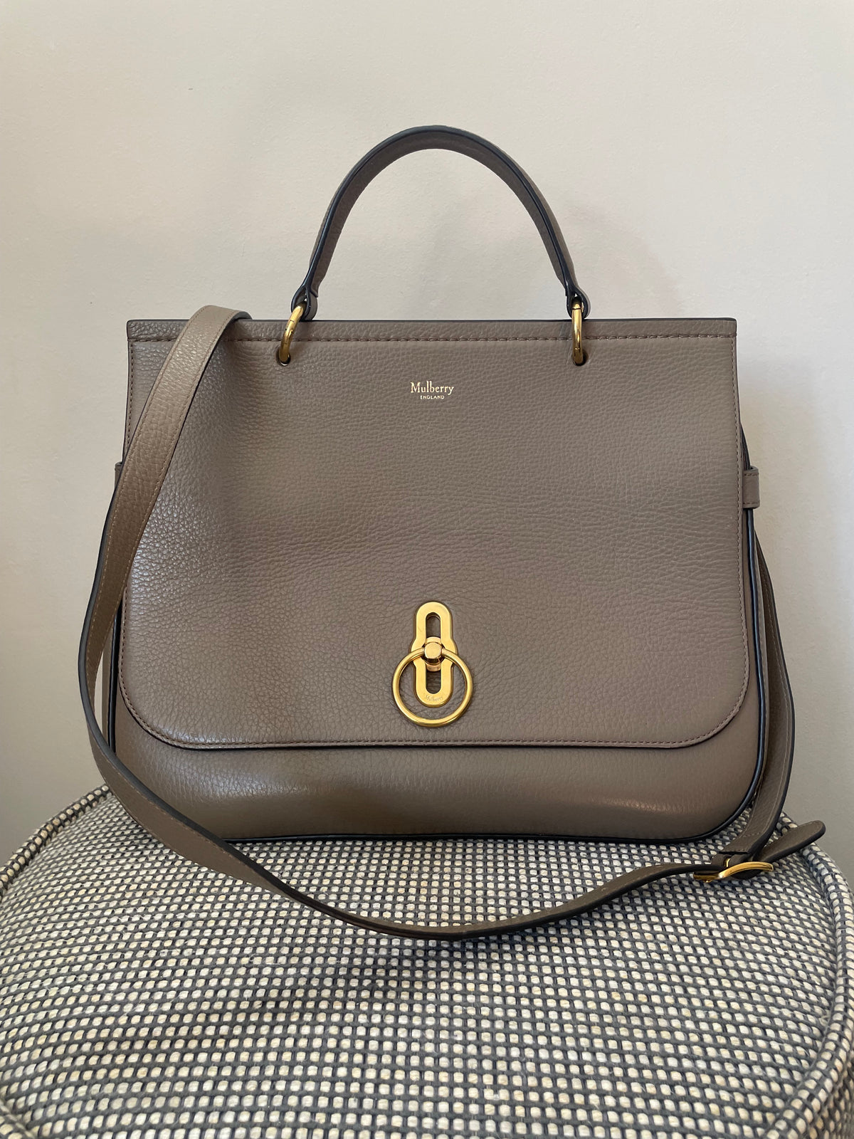 Preloved Mulberry Amberley Top Handle Satchel Bag, Large