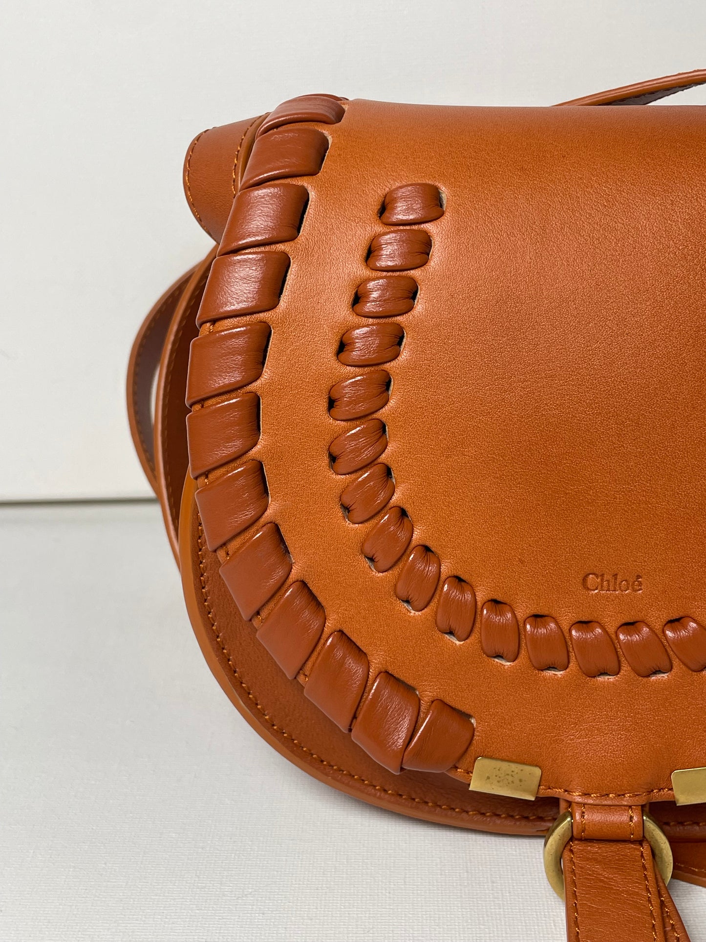 Preloved Chloe Marcie Oversized Stitched Crossbody Bag, Small