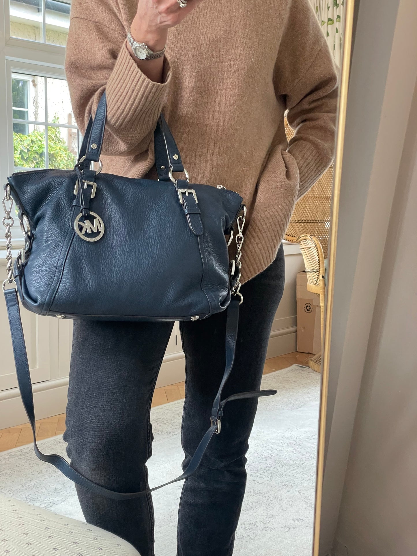 Preloved Michael Kors Tristan Satchel with Long Strap