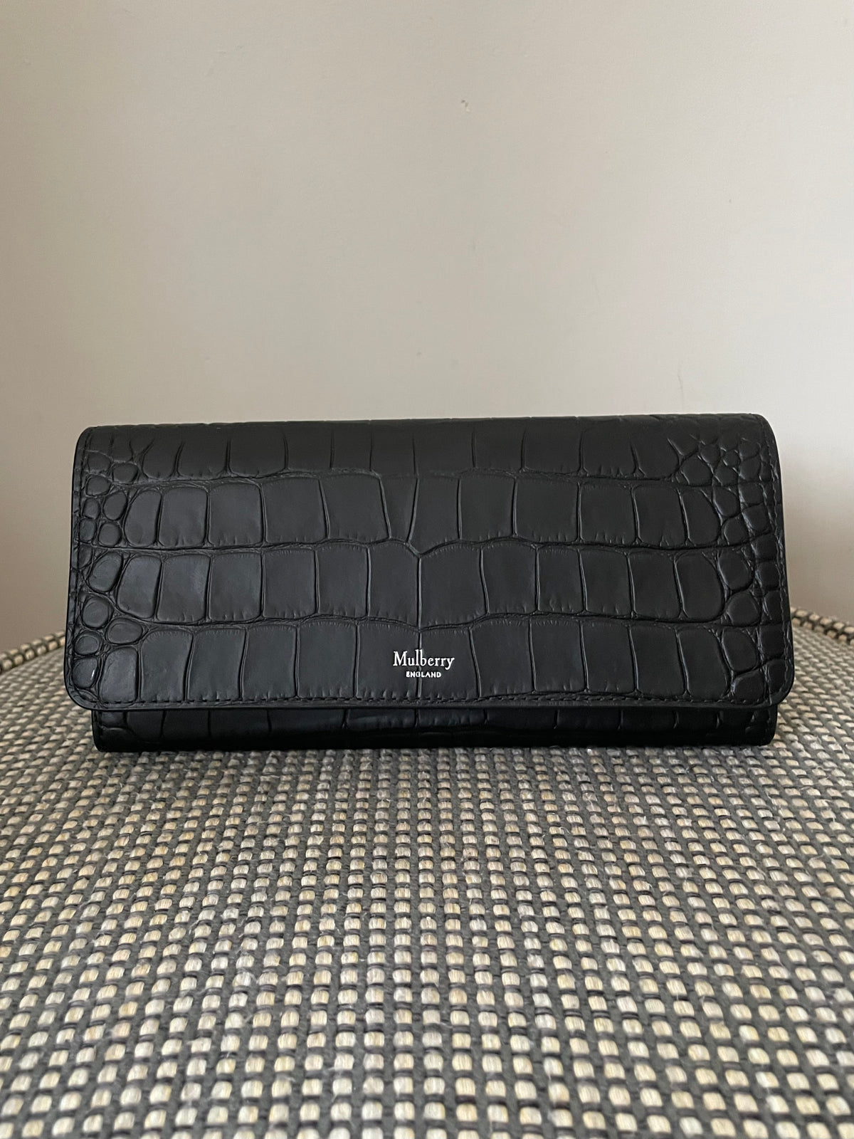 Preloved Mulberry Continental Moc Croc  Wallet, Large