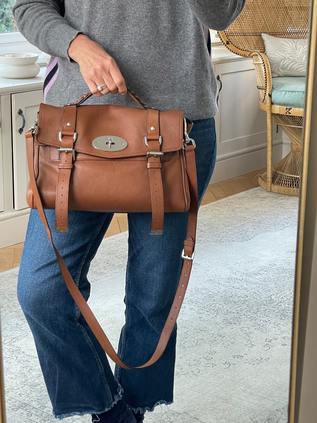 Preloved Mulberry Alexa Satchel Bag, Medium
