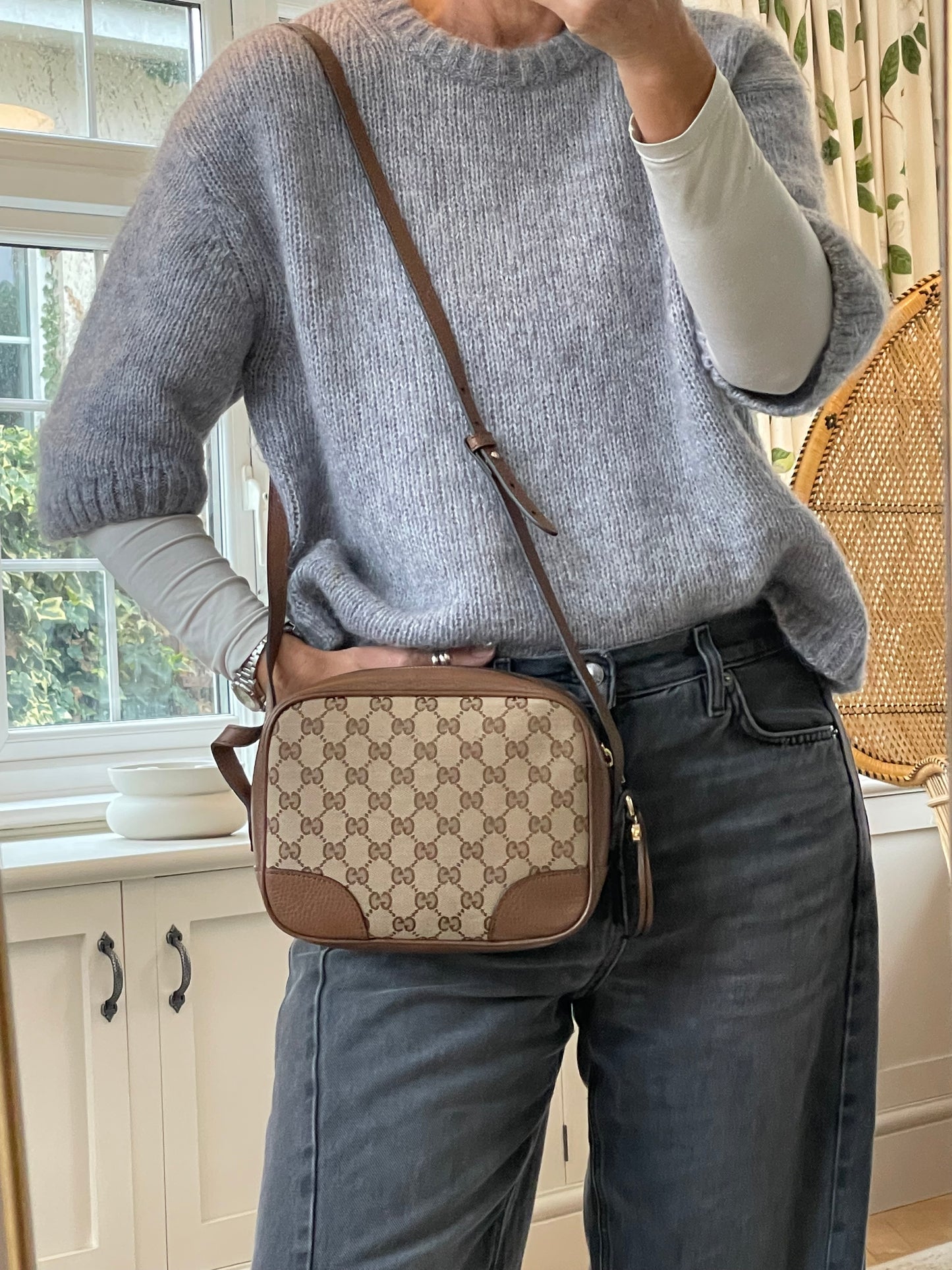 Preloved Gucci Bree Monogram Crossbody Bag