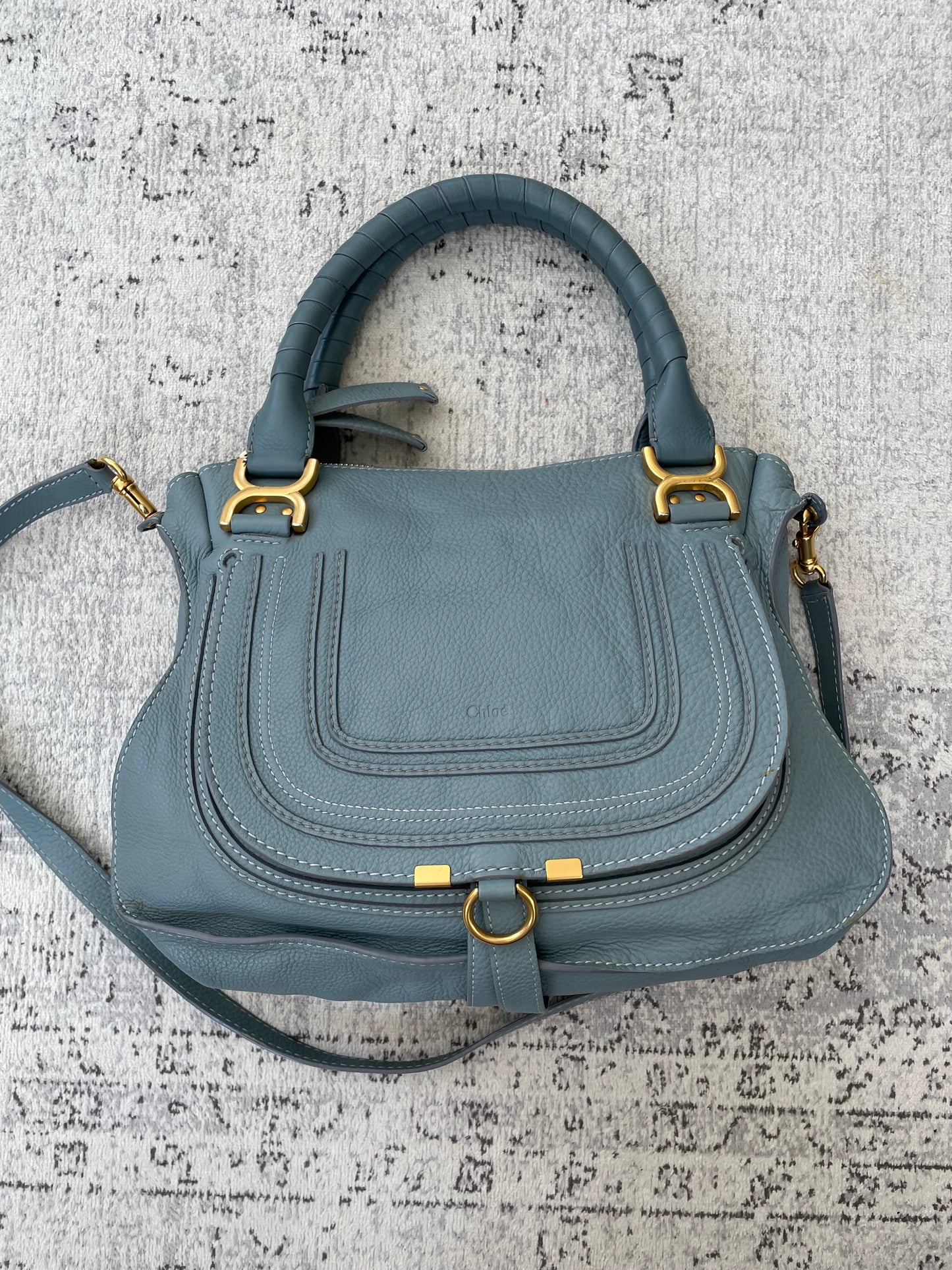 Preloved Chloe Marcie Satchel Bag with long strap, Medium