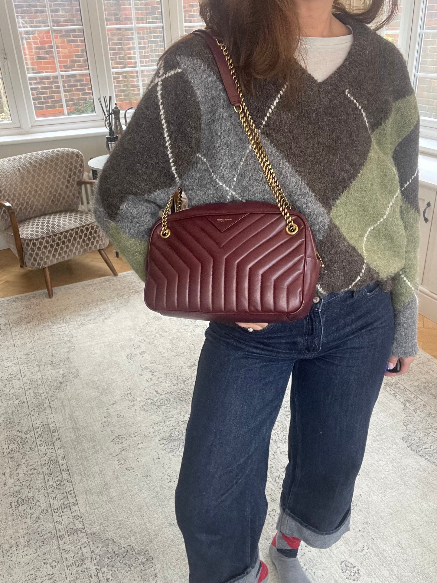 Preloved Saint Laurent Joan Camera Crossbody Bag, Medium