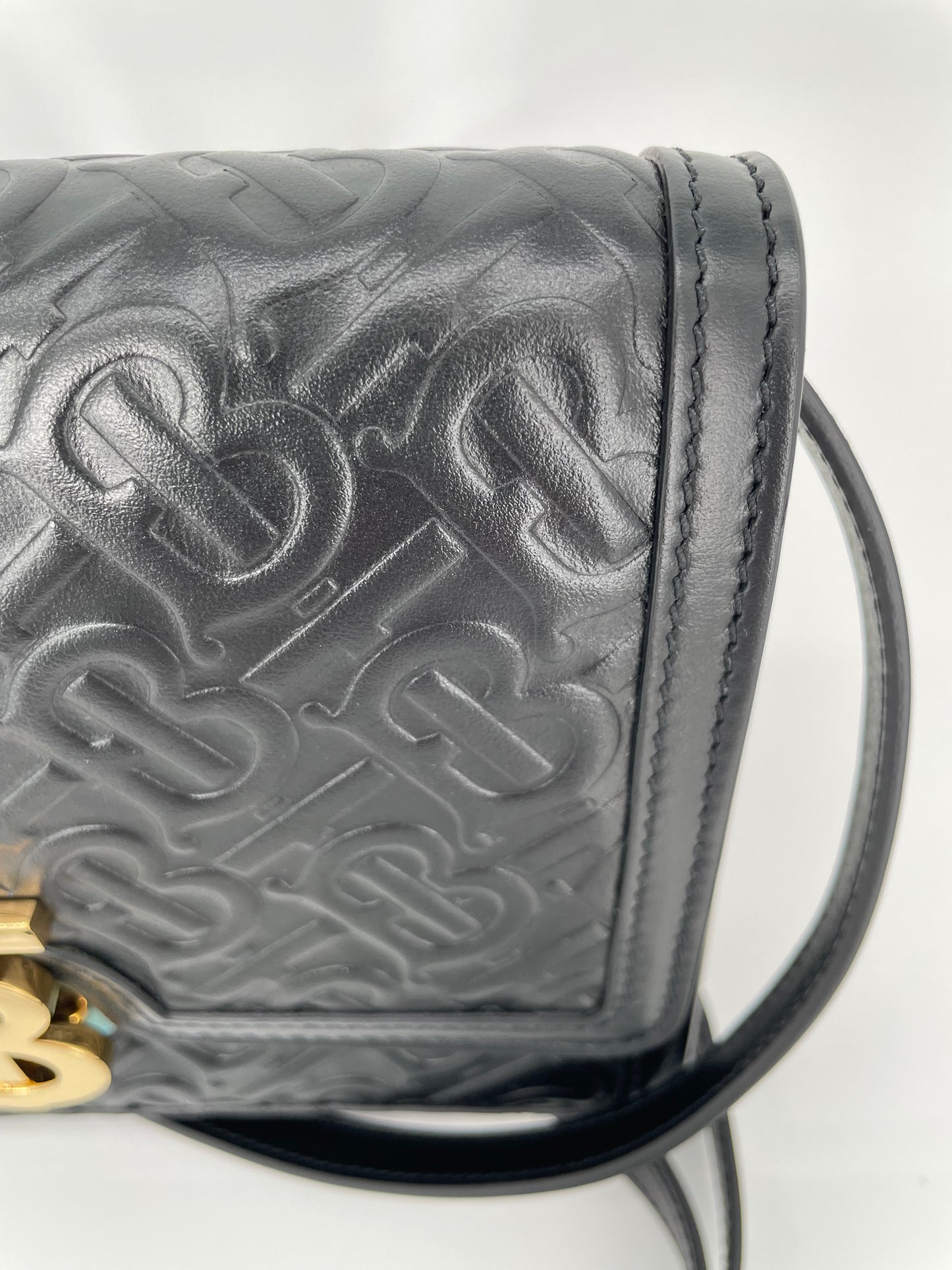 Preloved Burberry Monogram TB Shoulder Bag, Small