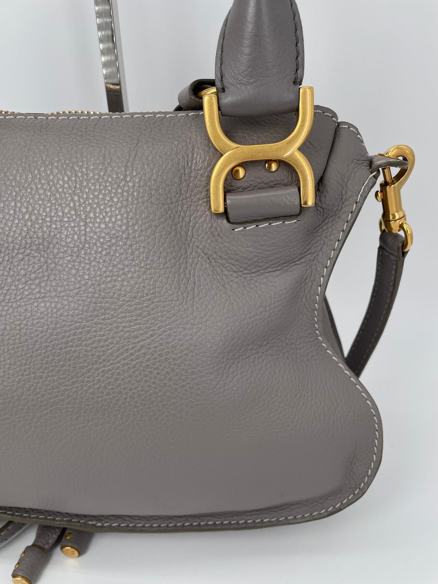 Preloved Chloe Marcie Satchel Bag with Long Strap, Small