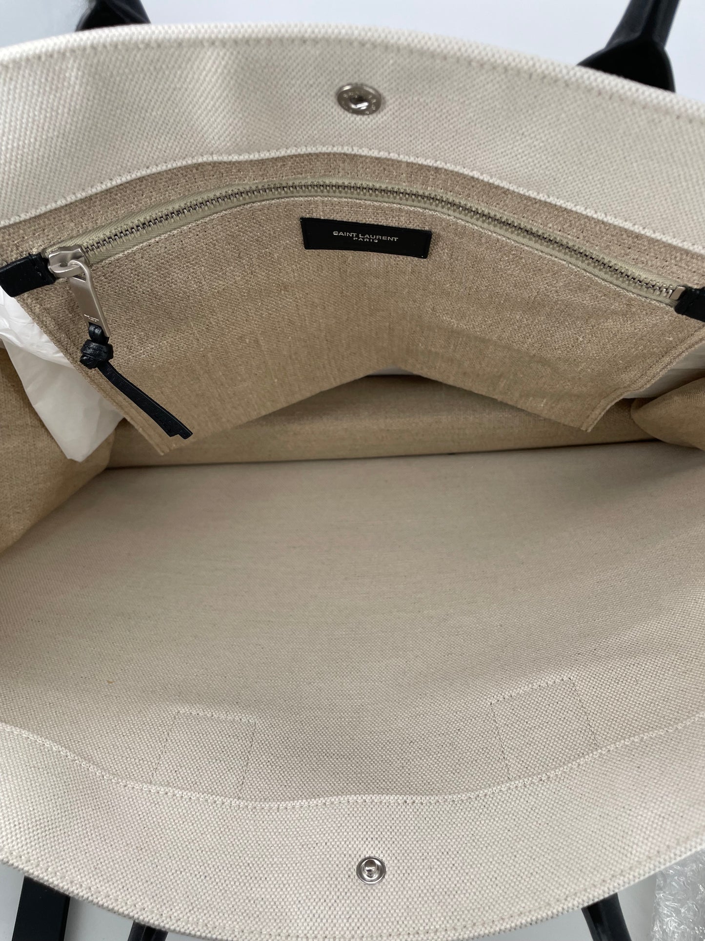 Preloved Yves Saint Laurent Rive Gauche Linen Tote Bag, Large